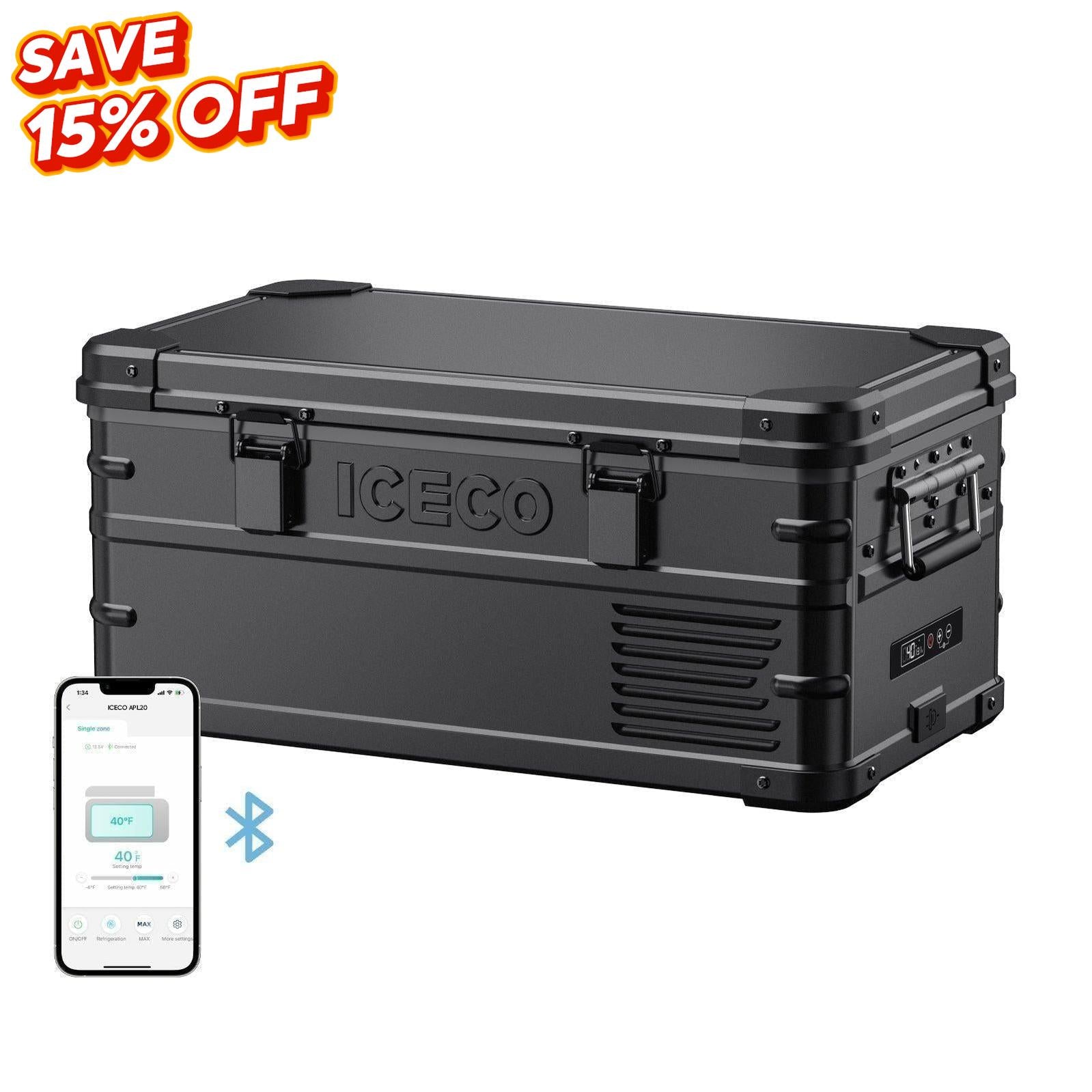 21QT APL20 Black Lightweight Single Zone Aluminum Freezer | ICECO-Portable Fridge-www.icecofreezer.com