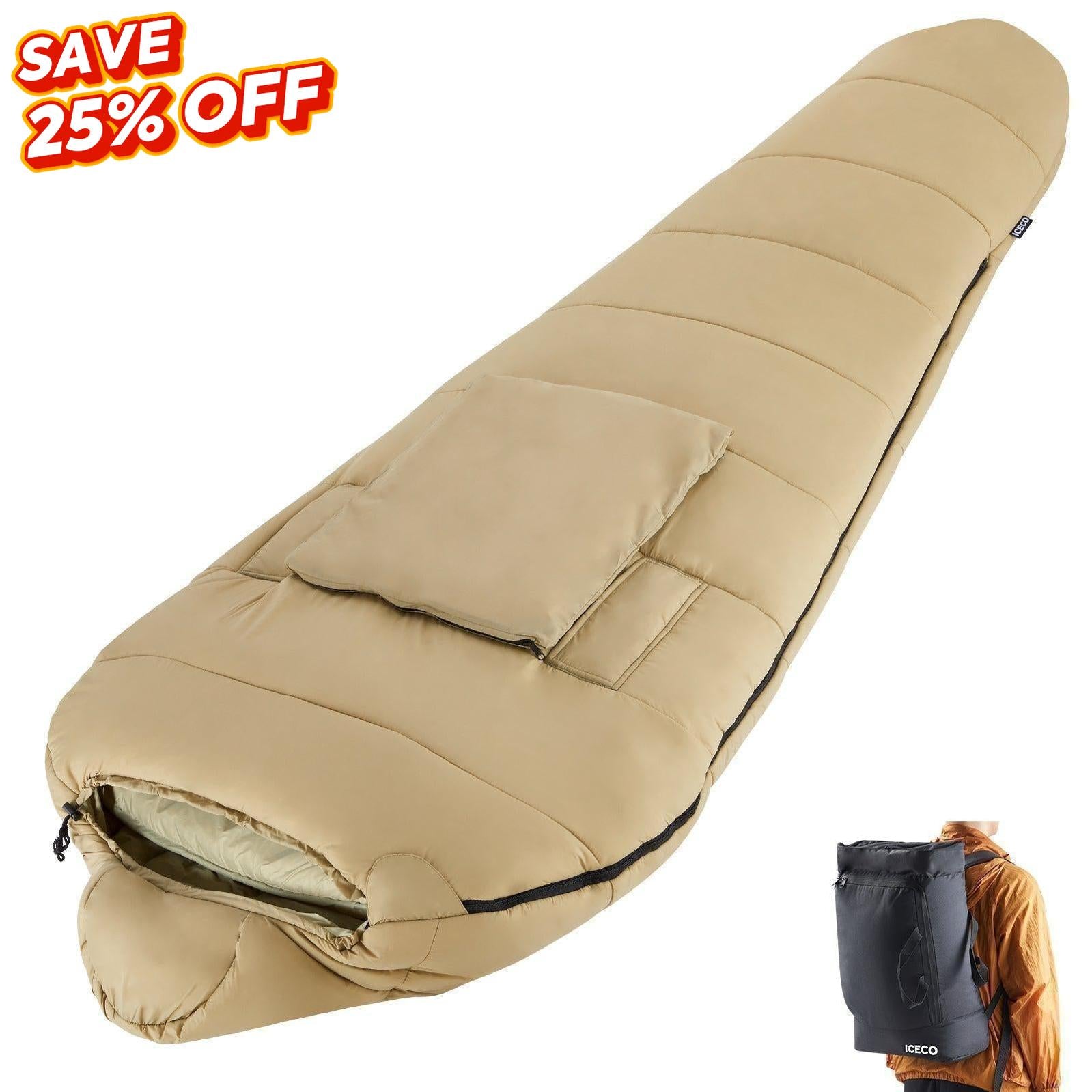 Sleeping Bag Liner ECOOPRO Warm Weather Sleeping Bag Portable