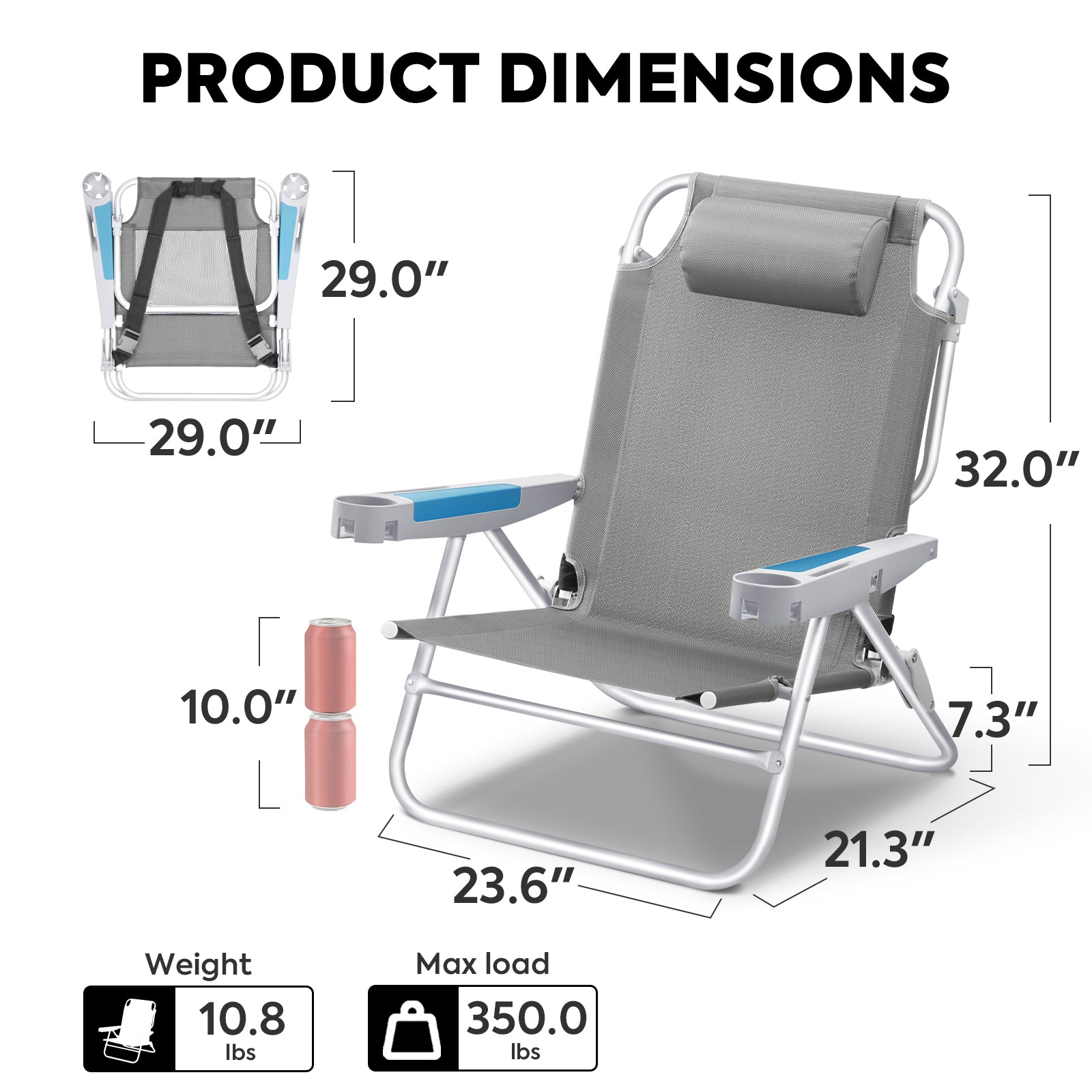 BC75 Extra-Wide Backpack Beach Chair | ICECO-www.icecofreezer.com