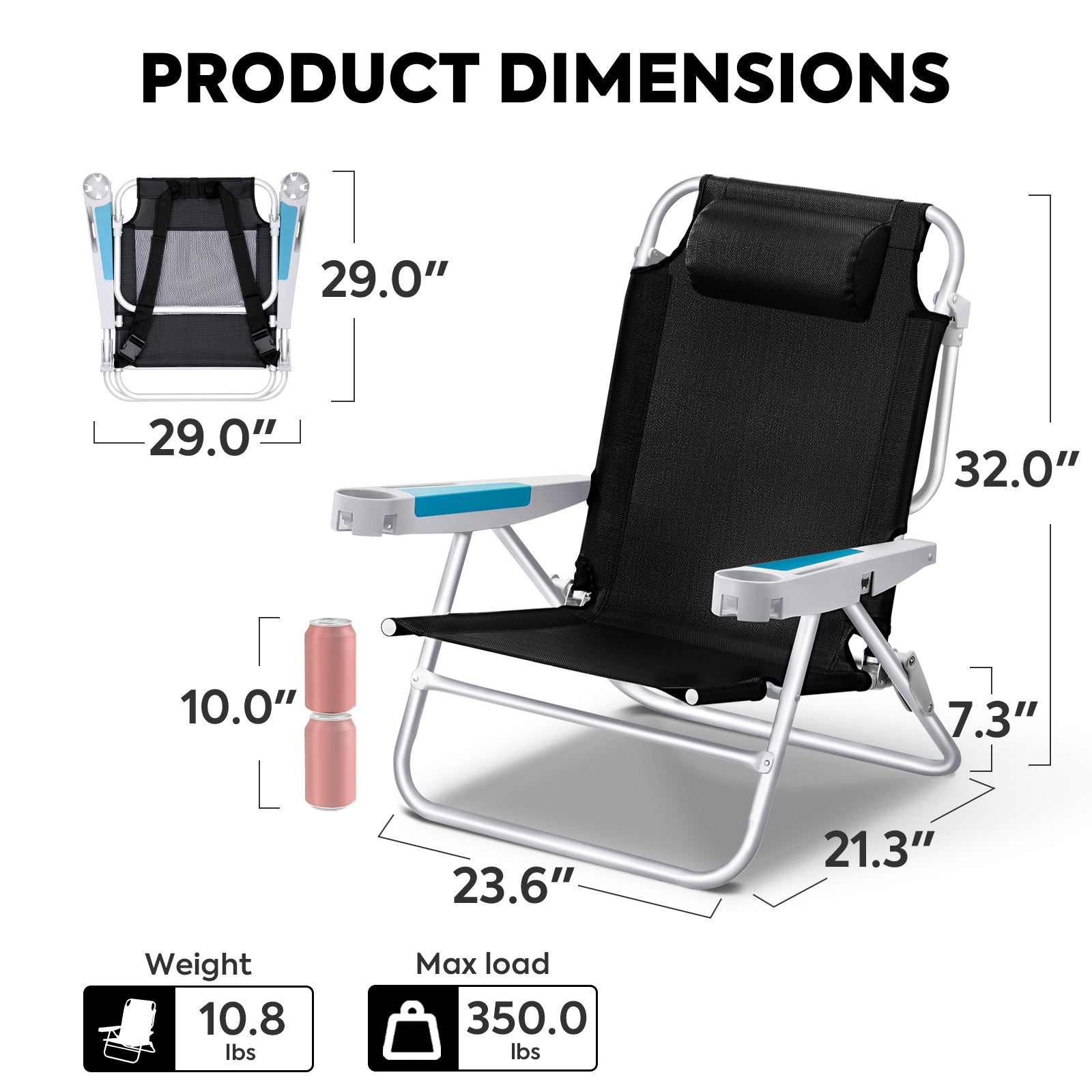 BC75 Extra-Wide Backpack Beach Chair | ICECO-www.icecofreezer.com