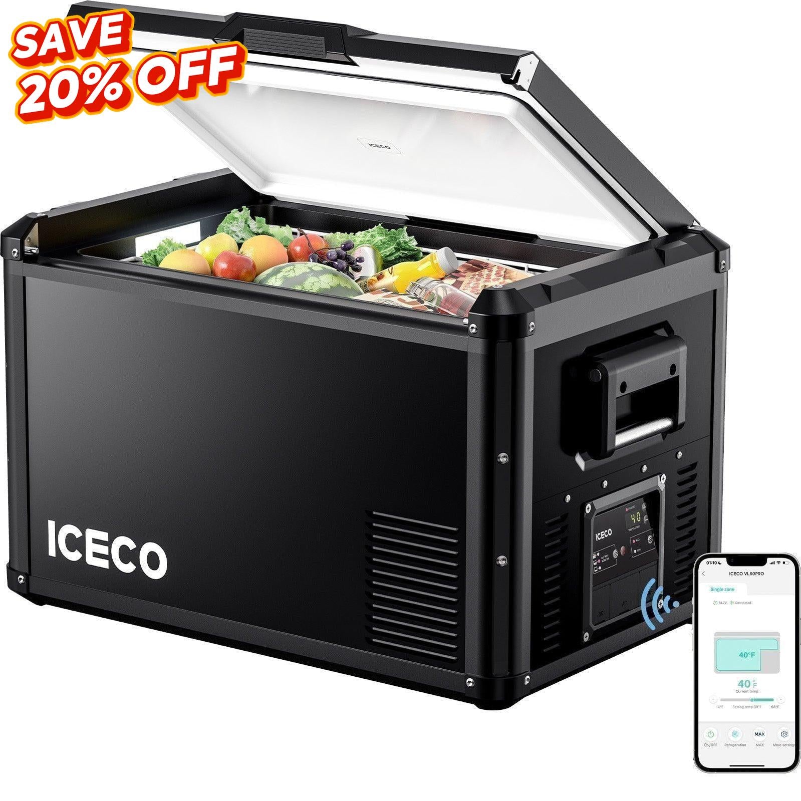 47.5QT VL45ProS Portable Single Zone Fridge With Cover | ICECO-Portable Fridge-www.icecofreezer.com