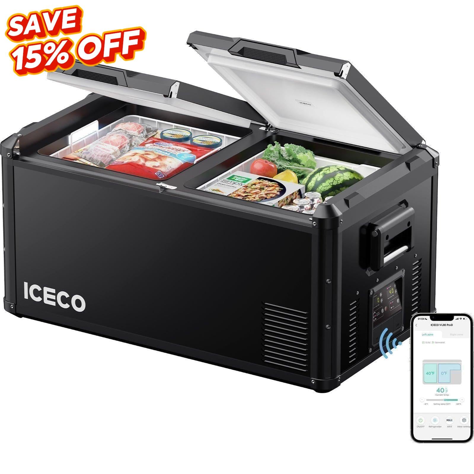 95QT VL90ProD Dual Zone RV 12 volt Fridge Freezer | ICECO-Portable Fridge-www.icecofreezer.com