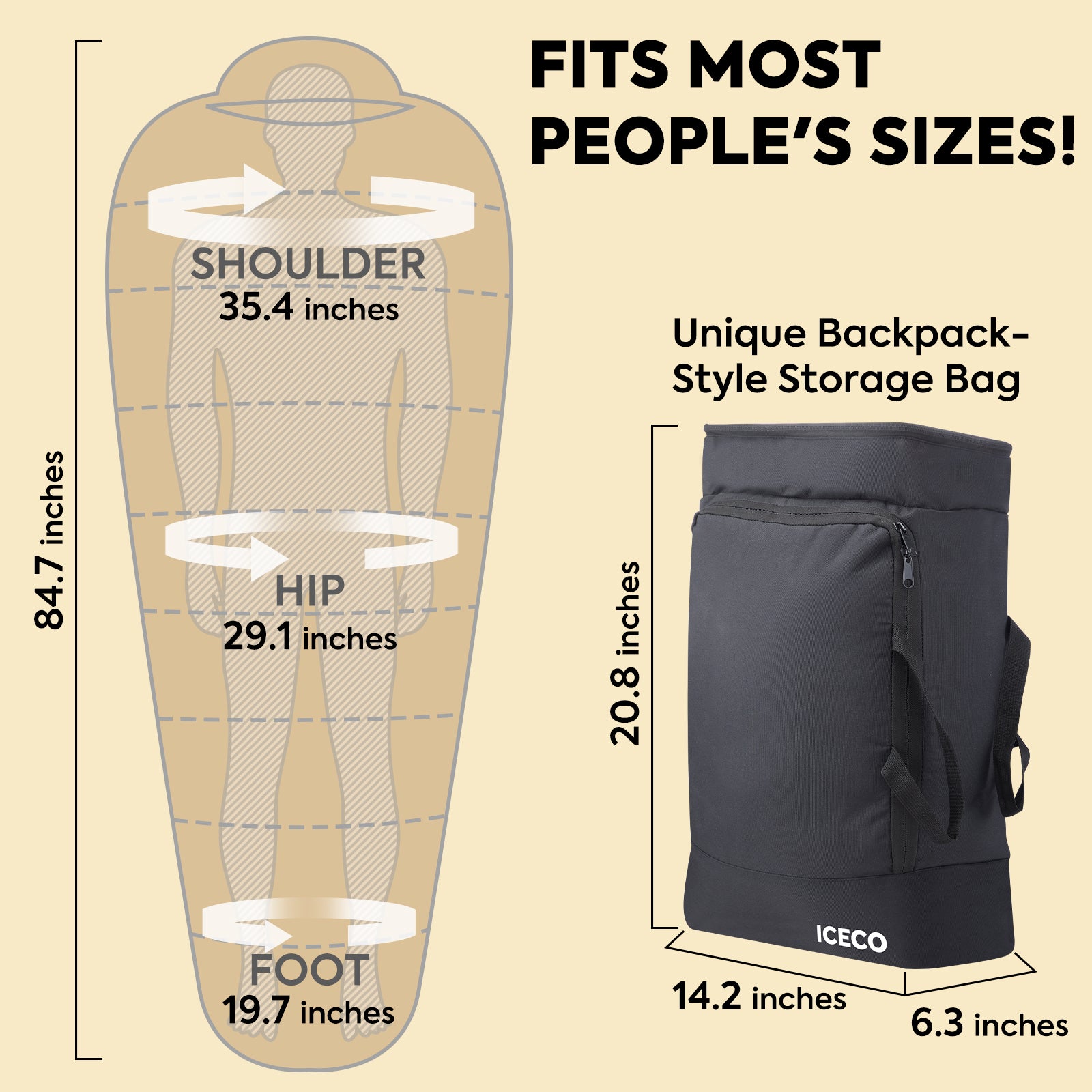 10°F Sleeping Bags for Adults Warm Camping Sleeping Bag-Outdoor Gear-www.icecofreezer.com