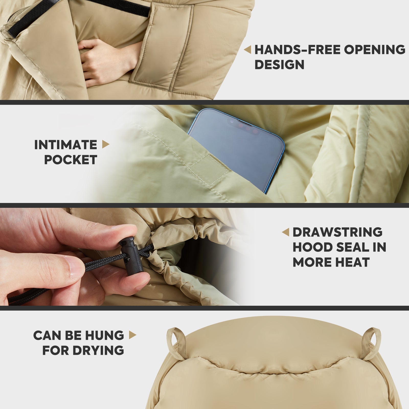 10°F Sleeping Bags for Adults Warm Camping Sleeping Bag-Outdoor Gear-www.icecofreezer.com