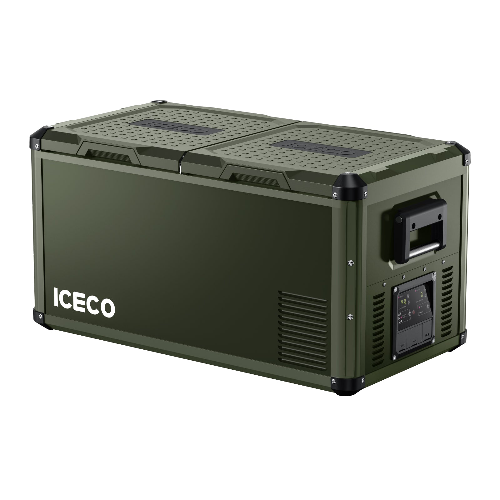 79.2QT VL75ProD Olive 12V Heavy Duty Metal Fridge Freezer| ICECO-Portable Fridge-www.icecofreezer.com