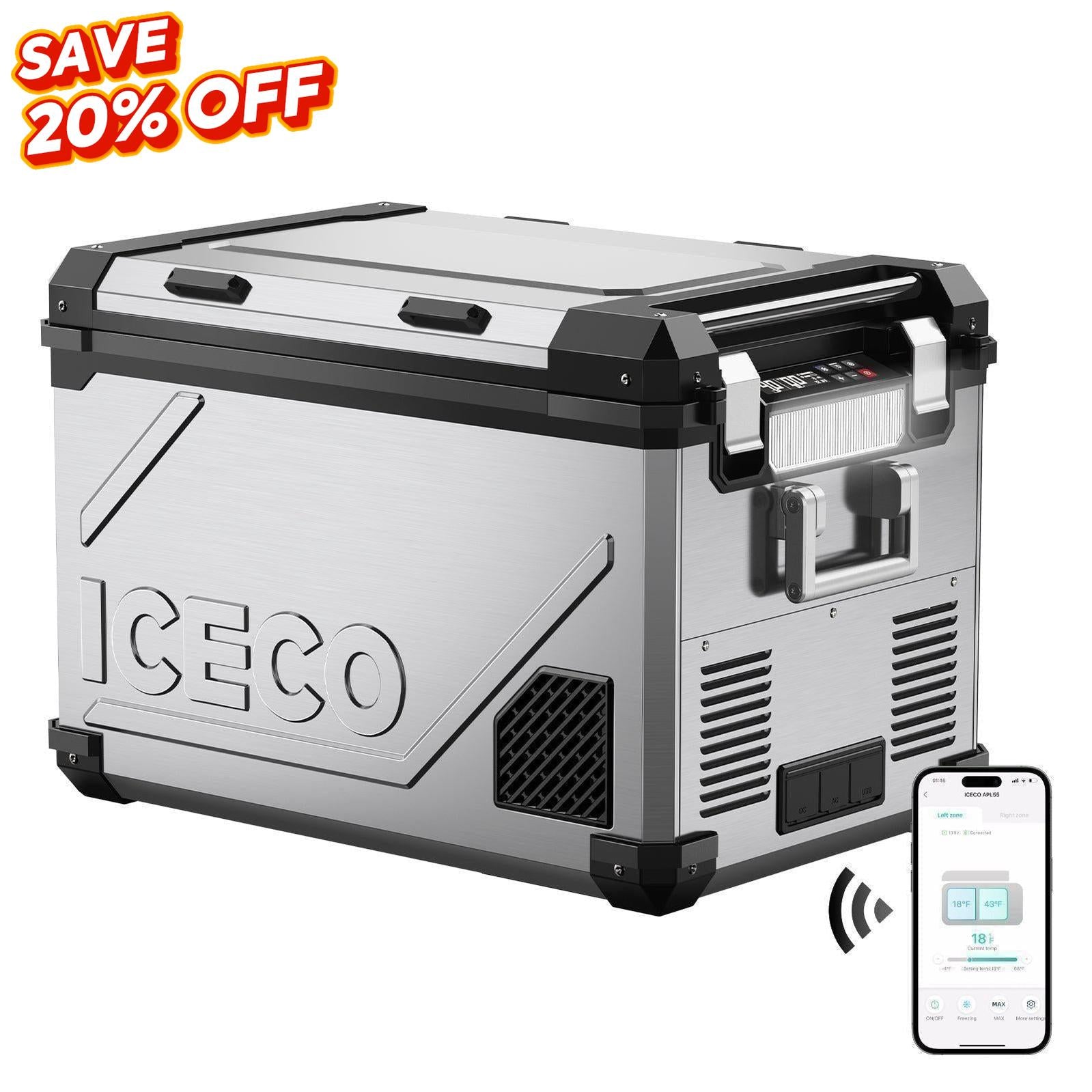 58QT APL55 Dual Zone 12 Volt Fridge refrigerator | ICECO-Portable Fridge-www.icecofreezer.com