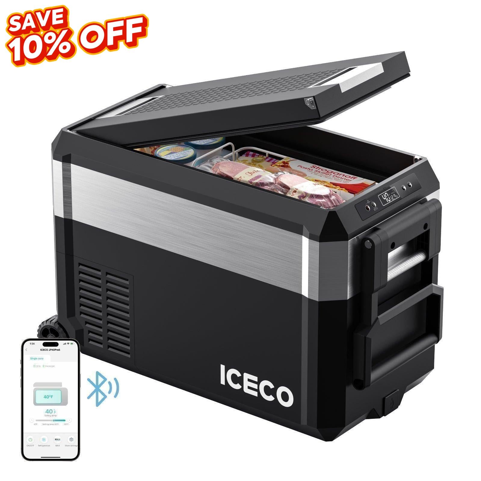 40QT JP40 Pro Wheeled Portable Freezer Camping Fridge With Cover | ICECO-Portable Fridge-www.icecofreezer.com