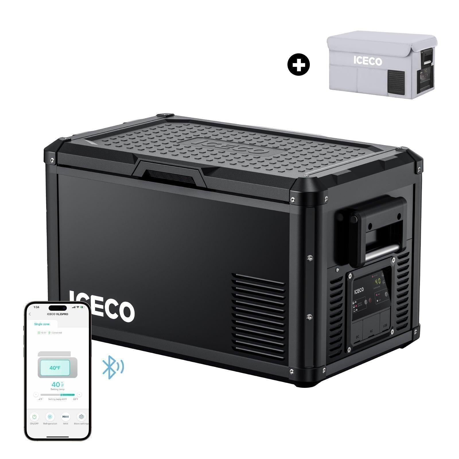 37QT VL35ProS With Cover Portable Fridge Electric Cooler | ICECO-Portable Fridge-www.icecofreezer.com