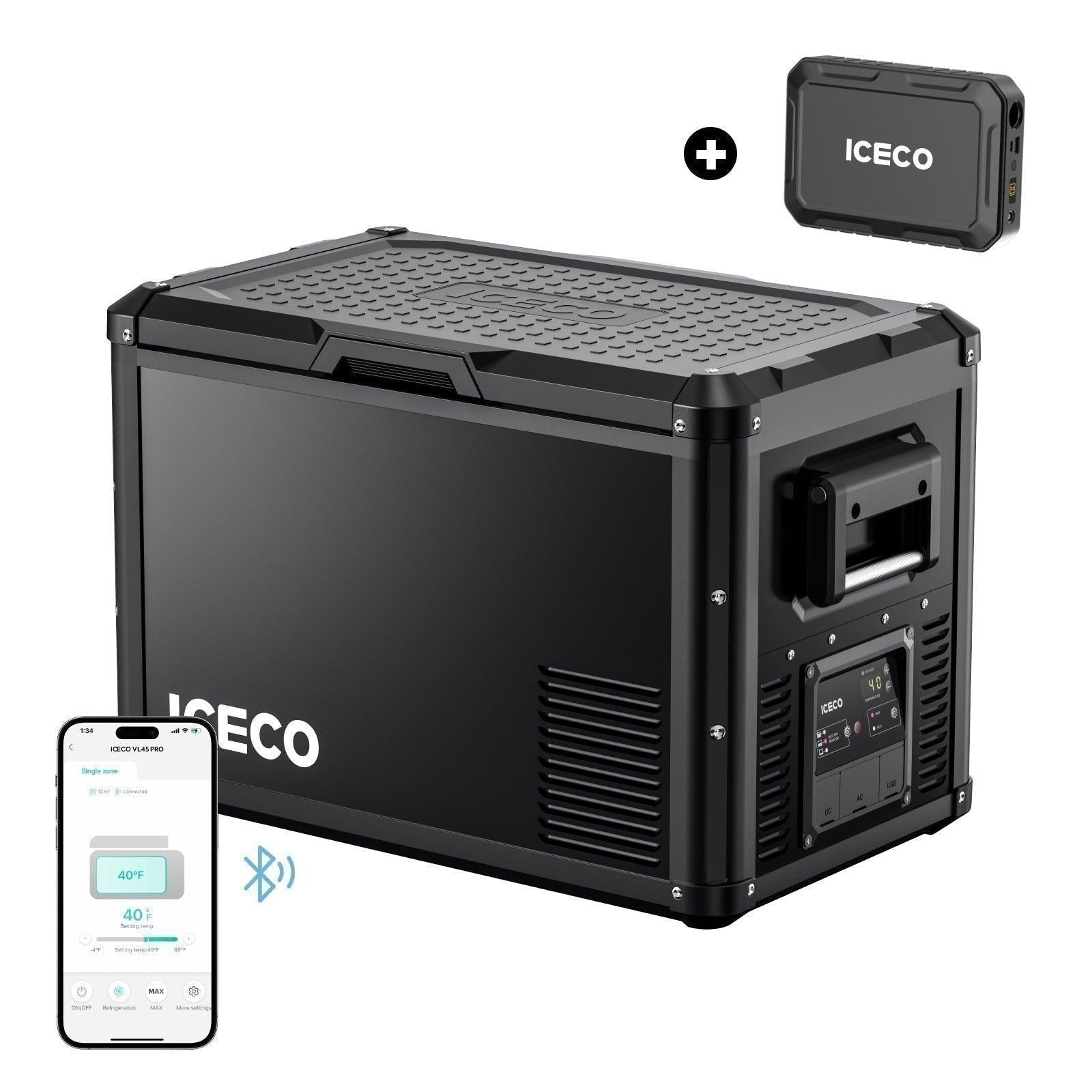 47.5QT VL45ProS Portable Single Zone Fridge With Magnetic Power Bank | ICECO-Portable Fridge-www.icecofreezer.com