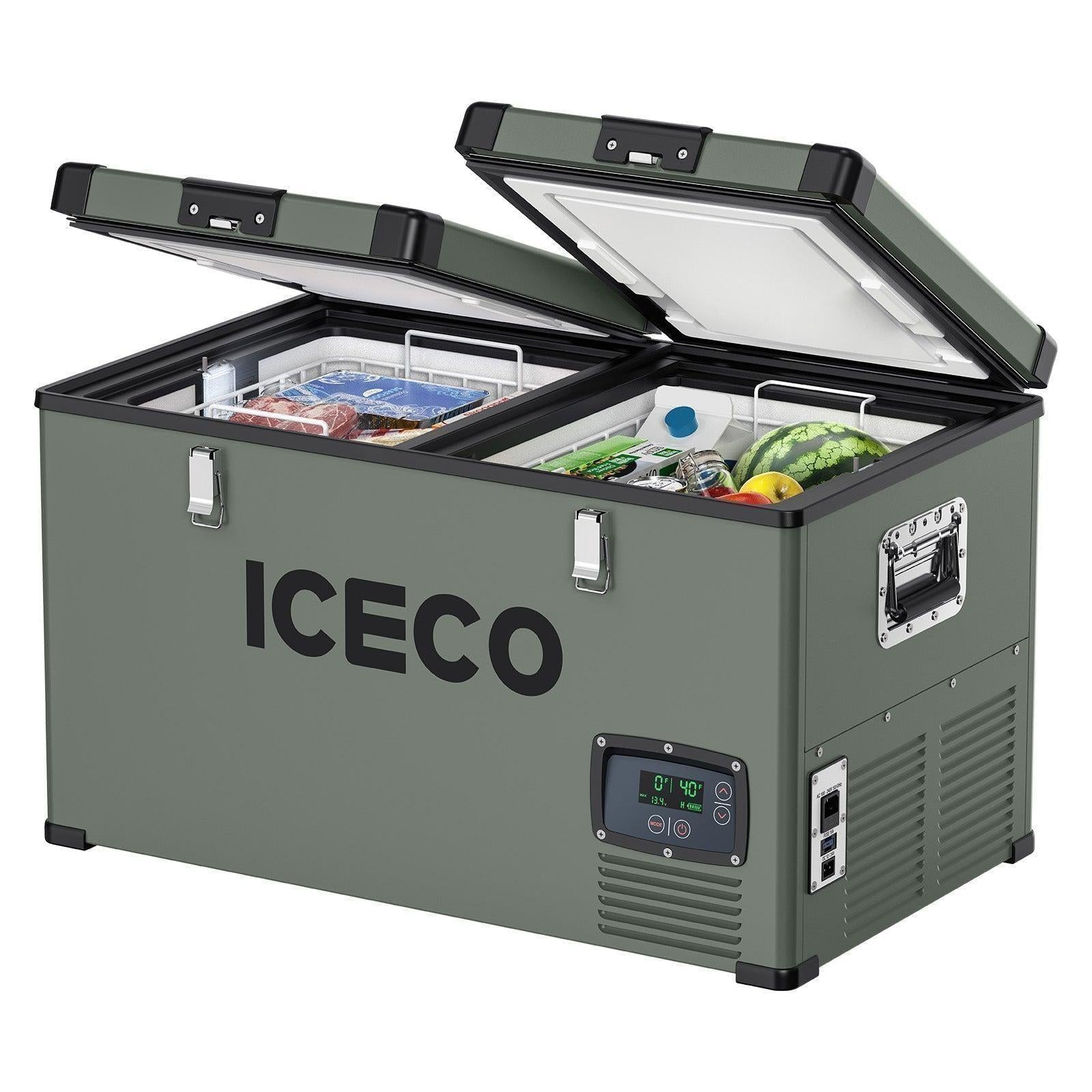 63.4QT VL60 Dual Zone Metal Fridge Freezer with Cover | ICECO-Portable Fridge-www.icecofreezer.com