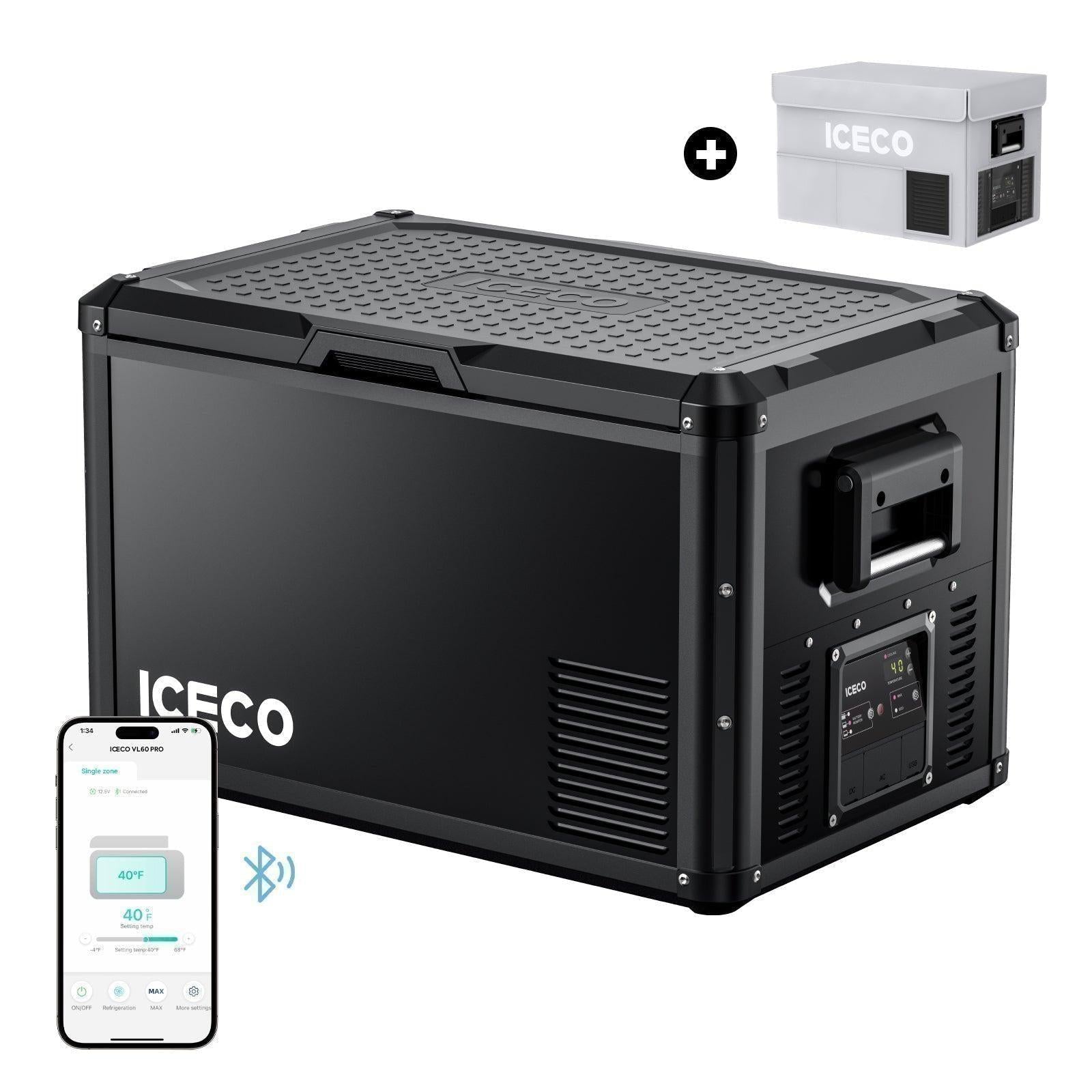 63.4QT VL60ProS With Cover Portable Fridge Electric Cooler | ICECO-Portable Fridge-www.icecofreezer.com
