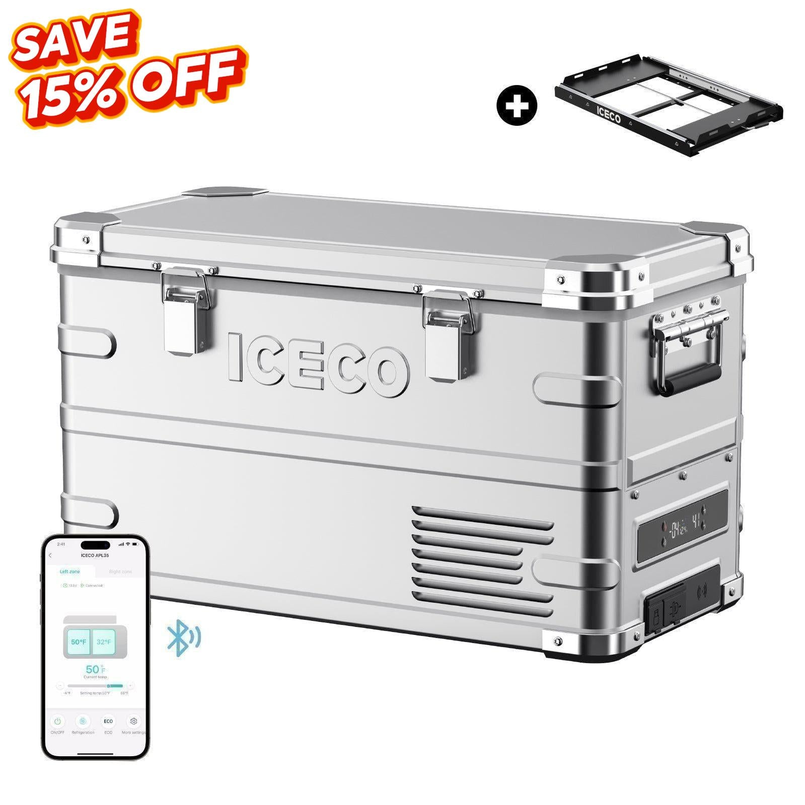 APL35 Ultra-light Dual Zone Aluminum Freezer with Slider | Ship out Mid August-Portable Fridge-www.icecofreezer.com