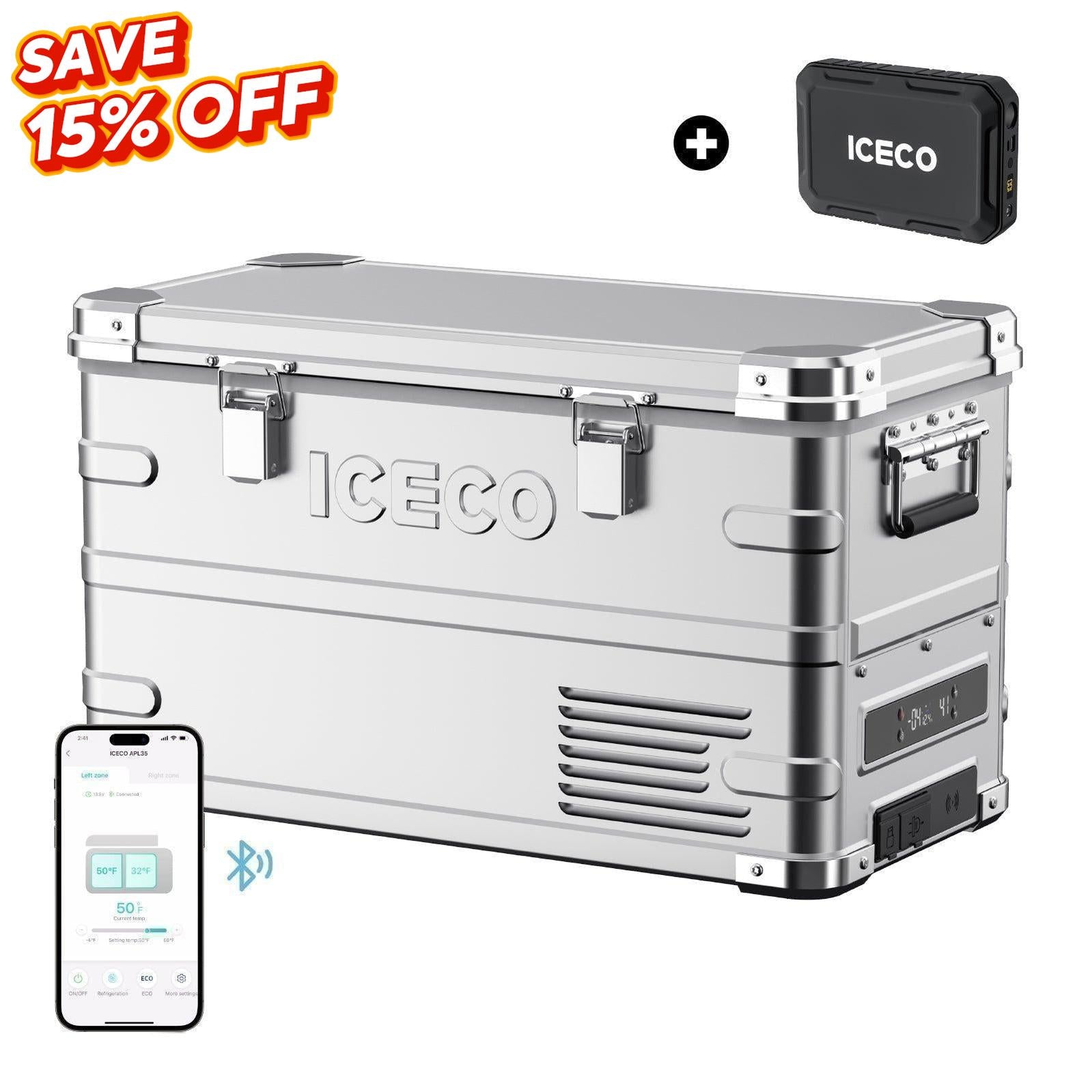 APL35 Ultra-light Dual Zone Aluminum Freezer with Battery | Ship out Mid August-Portable Fridge-www.icecofreezer.com