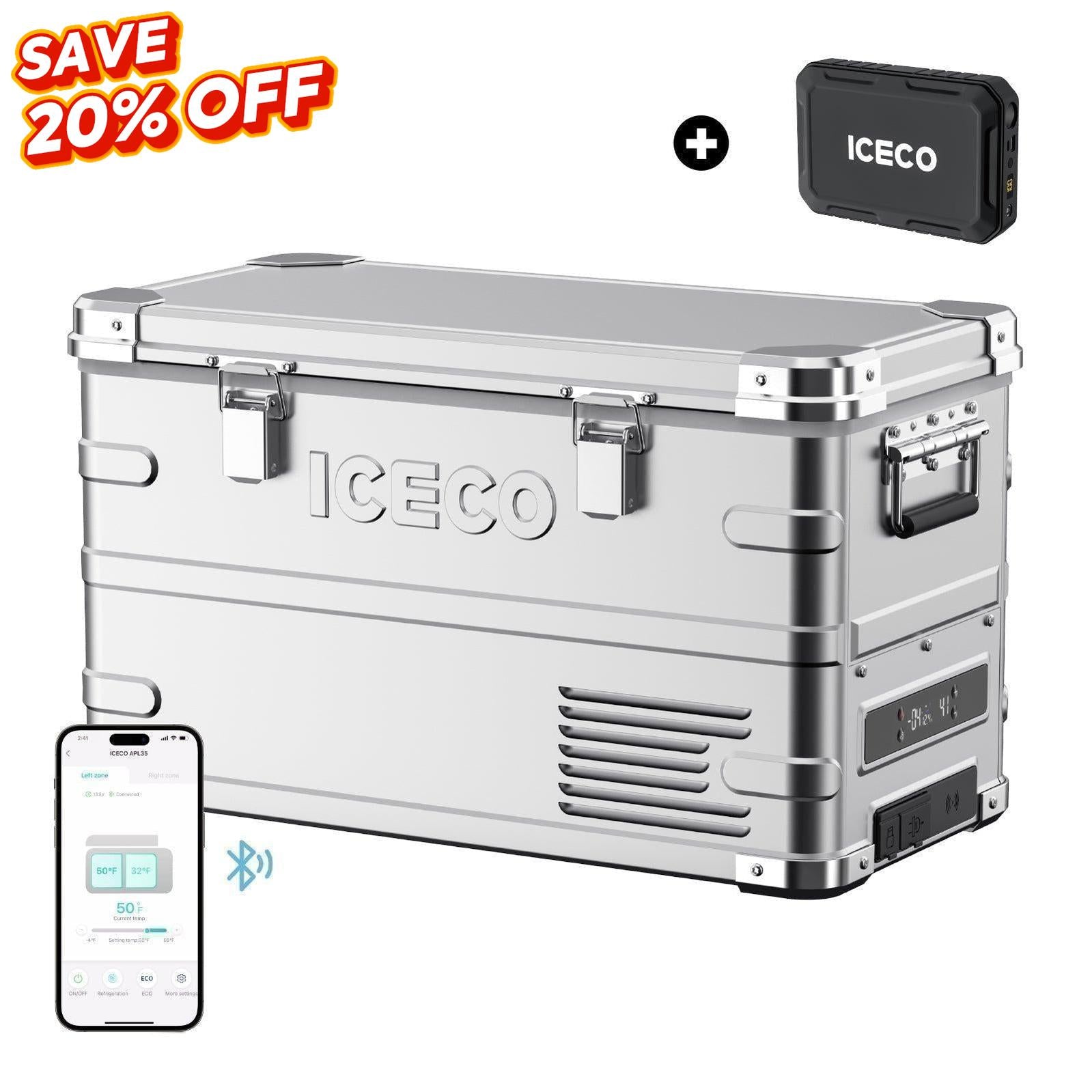 APL35 Ultra-light Dual Zone Aluminum Freezer with Battery | Ship out Mid August-Portable Fridge-www.icecofreezer.com