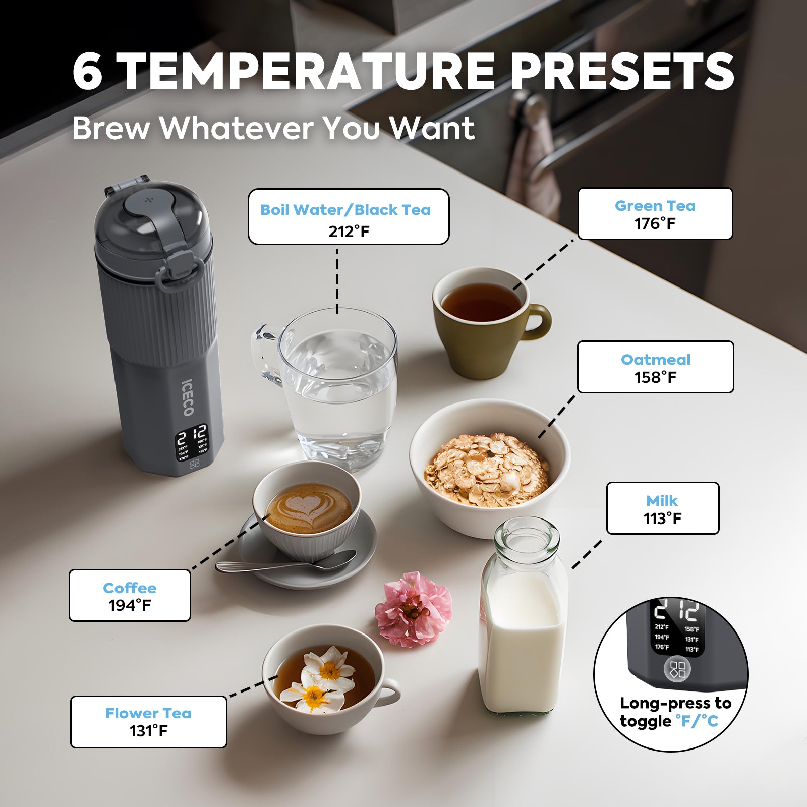 Dual Voltage (110V-240V) Portable Electric Kettle | ICECO-www.icecofreezer.com