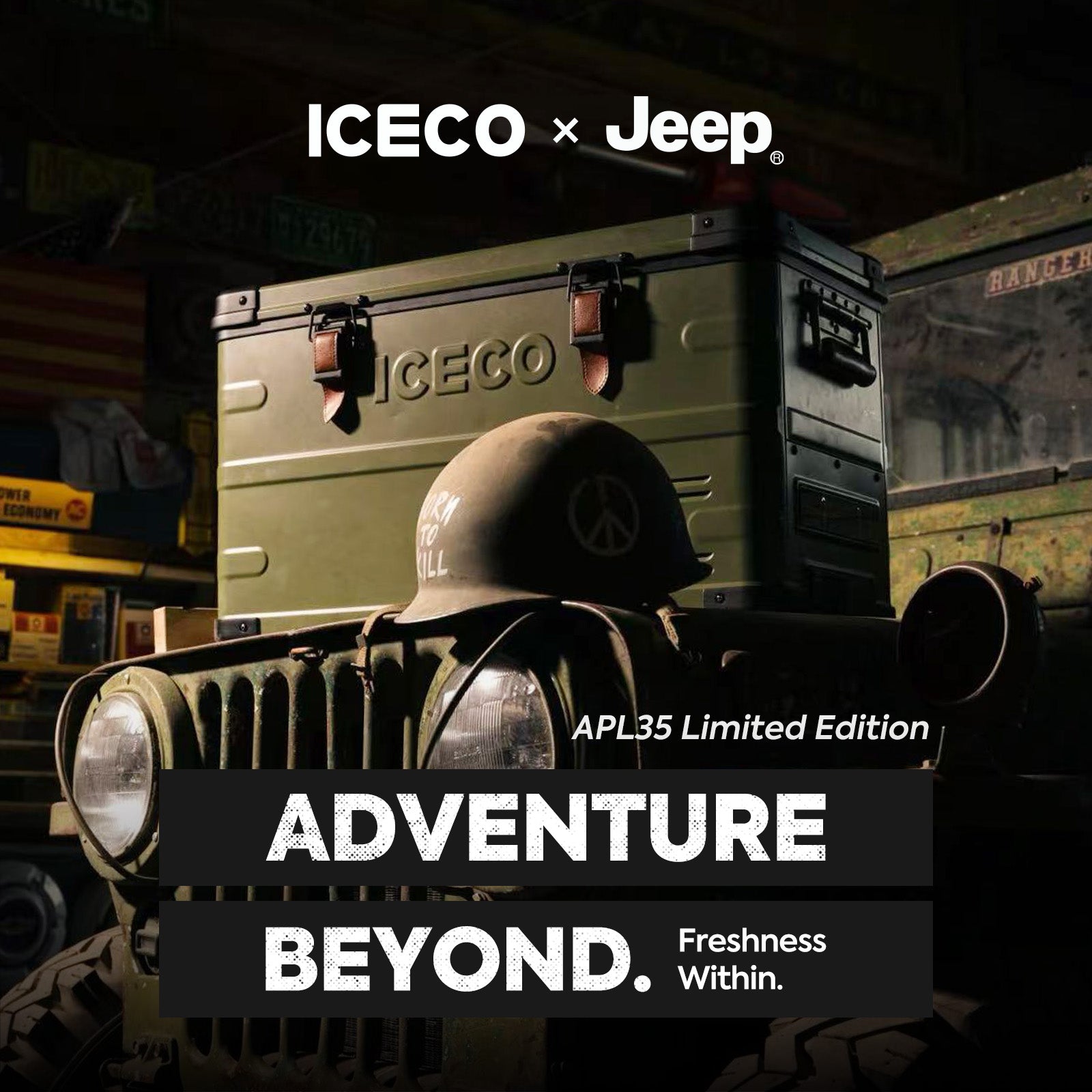 37QT APL35 Ultralight Dual Zone Aluminum Freezer | ICECO X JEEP LIMITED EDITION-Portable Fridge-www.icecofreezer.com