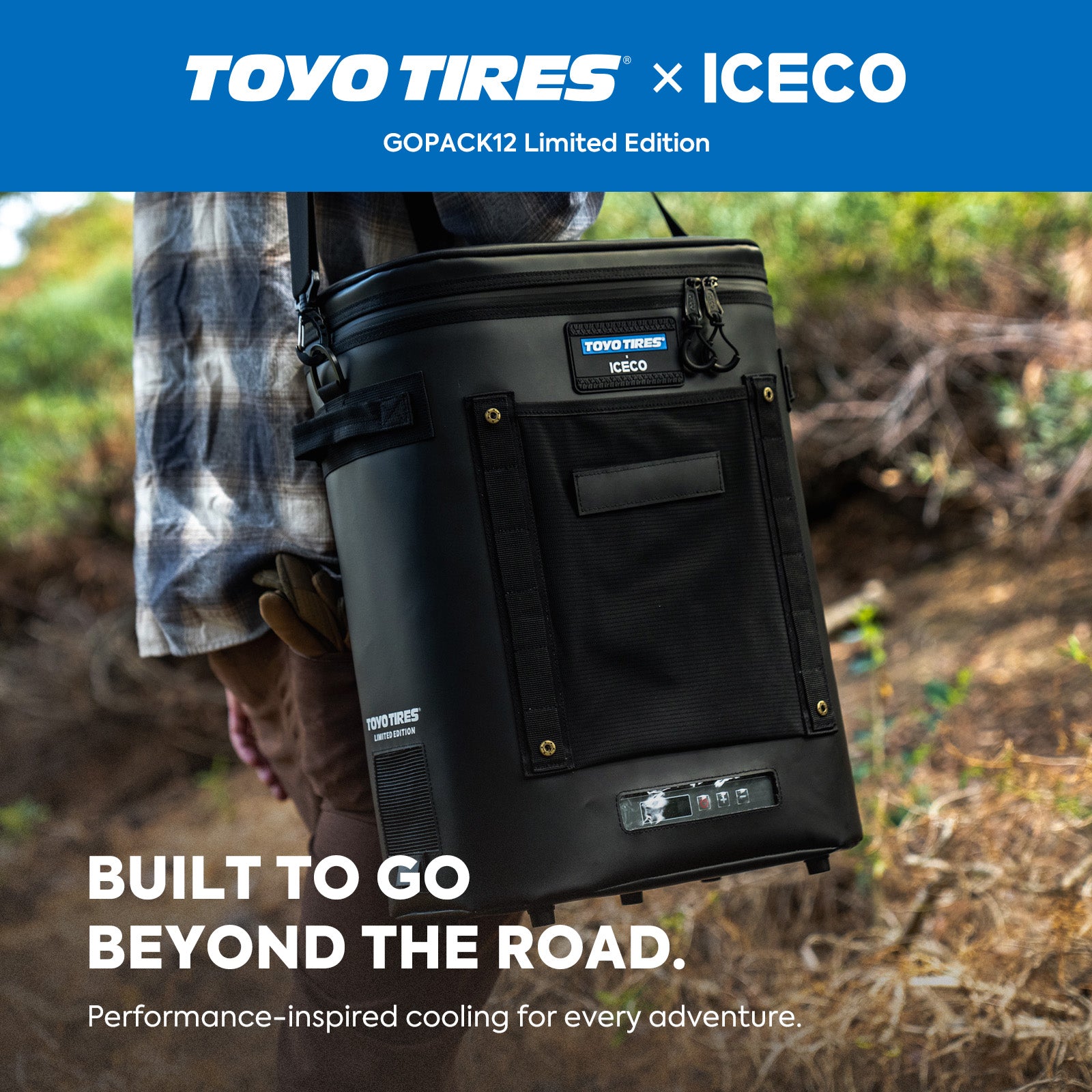 13.5QT GOPACK12 Single Zone 12V Ice-Free Portable Freezer | ICECO × TOYO TIRES® Limited Edition-Portable Fridge-www.icecofreezer.com