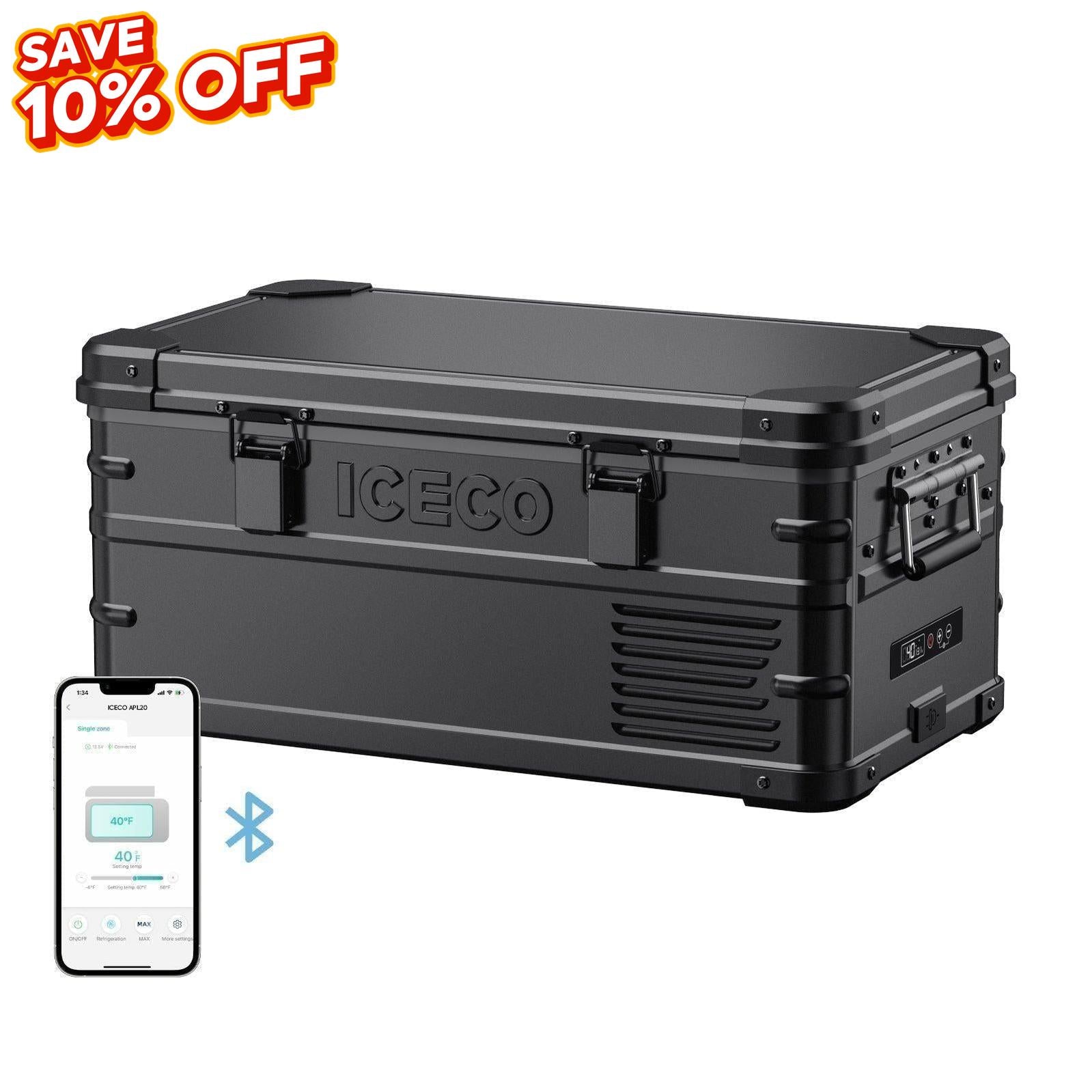 21QT APL20 Black Lightweight Single Zone Aluminum Freezer | ICECO-Portable Fridge-www.icecofreezer.com