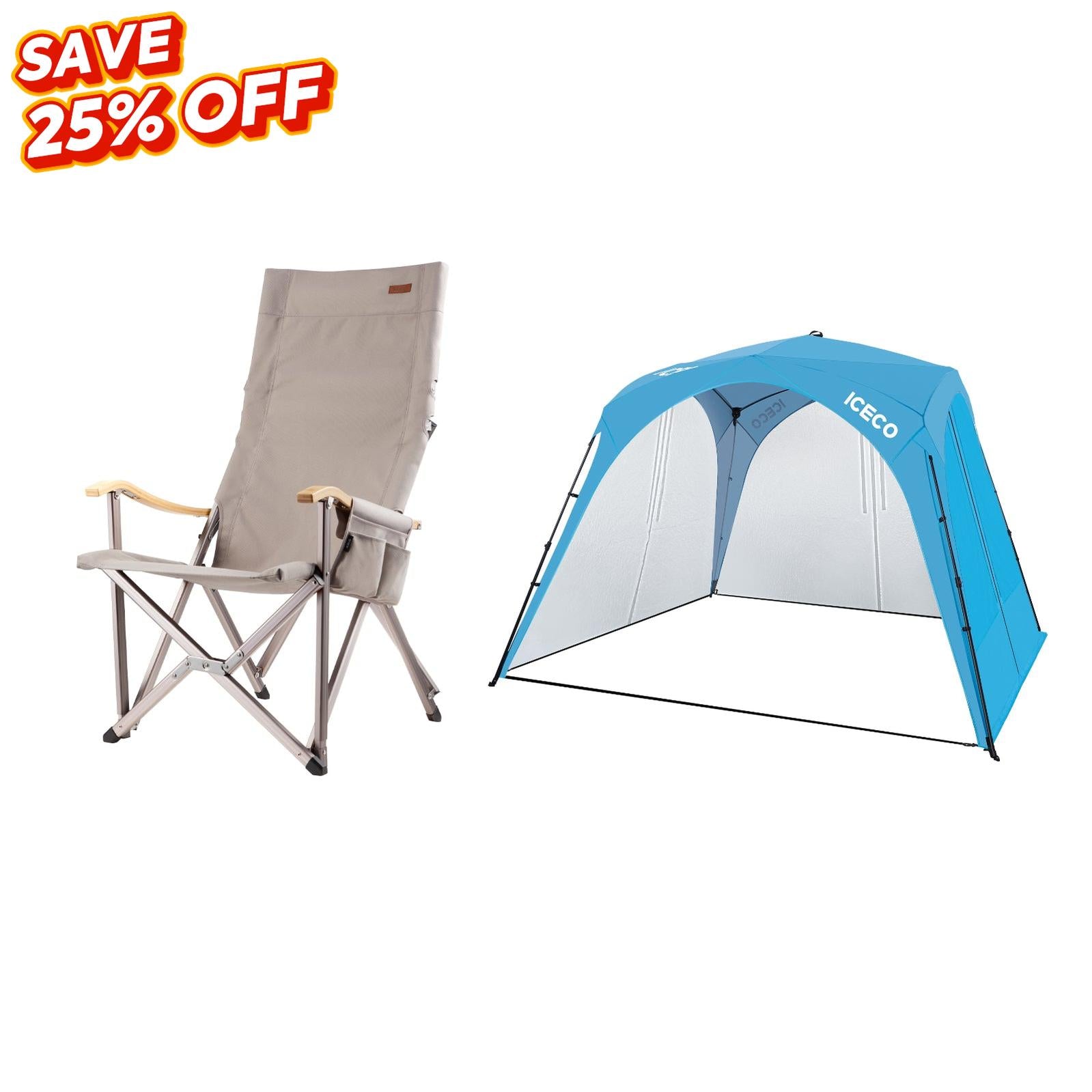 Hi1600L Folding Camping Chairs With Canopy Tent | ICECO-Outdoor Gear-www.icecofreezer.com