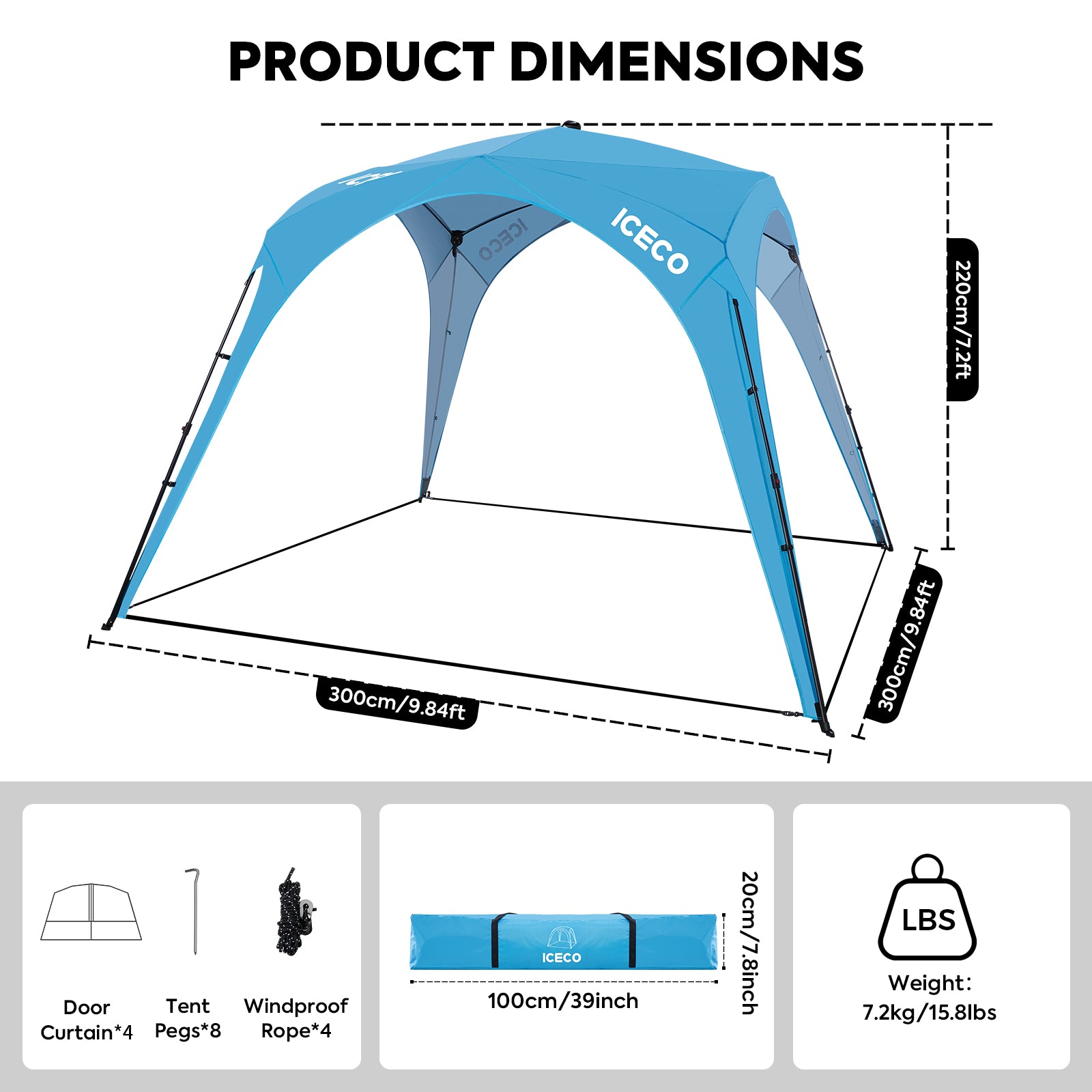 4-8 Persons Easy Setup Canopy Tent with UPF50+ Sun Shelter | ICECO-Outdoor Gear-www.icecofreezer.com