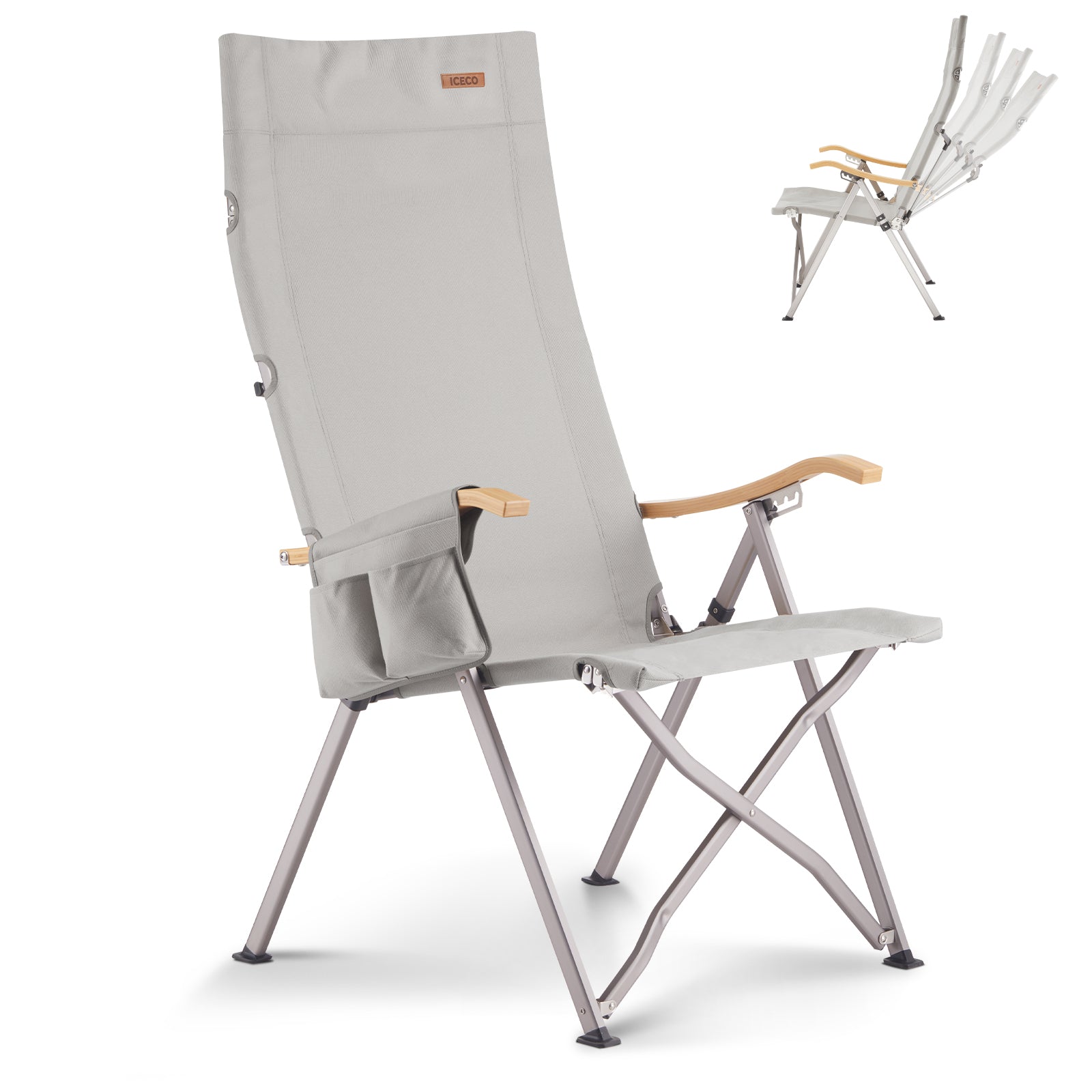 Ha1600 Adjustable Camping Chairs, High-Back Heavy Duty Folding Chair for Outside | ICECO-Outdoor Gear-www.icecofreezer.com