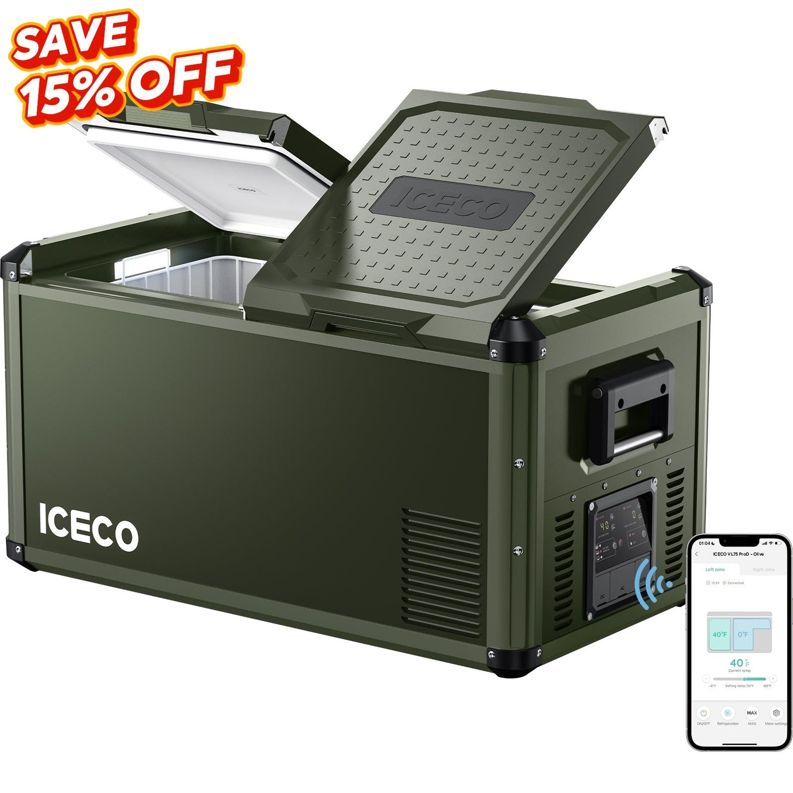 79.2QT VL75ProD 12V Robust Freezer With PB1000 Power Station | ICECO-Portable Fridge-www.icecofreezer.com