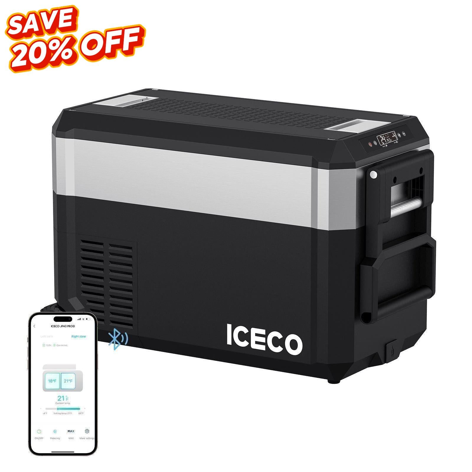 39QT JP40 Pro Dual Zone Wheeled Portable Freezer With Cover | ICECO-Portable Fridge-www.icecofreezer.com