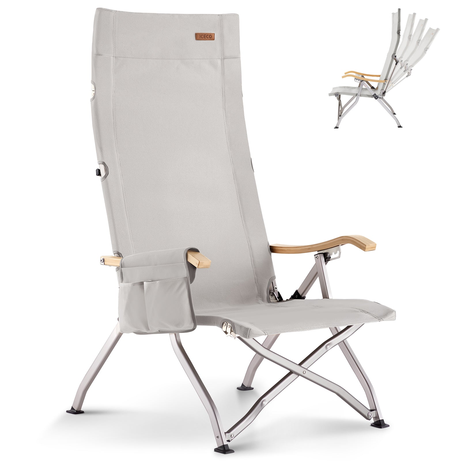 Ha1600L 4 Positions Adjustable Camping Chairs for Adults-Outdoor Gear-www.icecofreezer.com