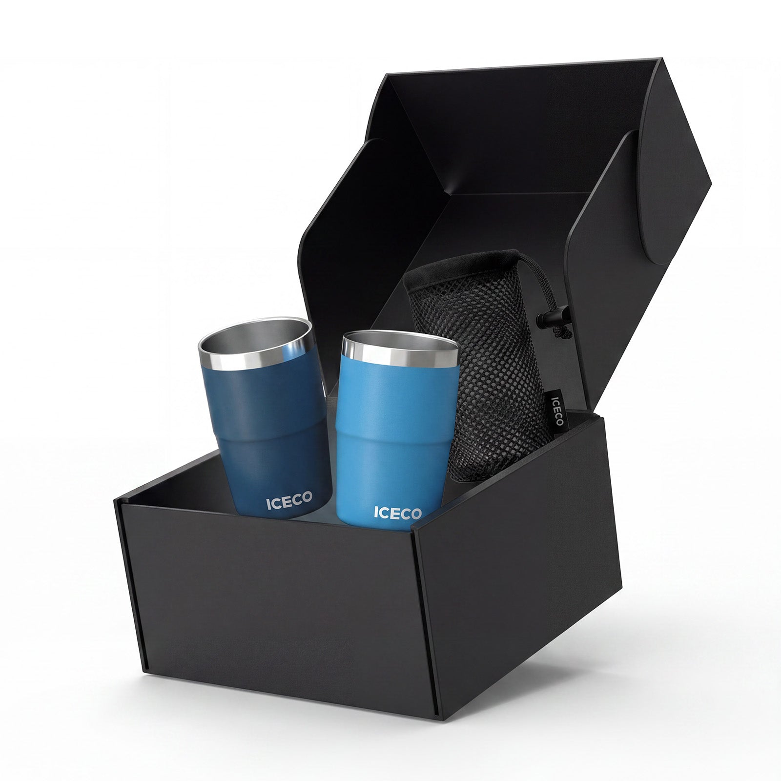 2-Pack 8 oz Stackable Stainless Steel Tumbler Set | ICECO-accessories-www.icecofreezer.com