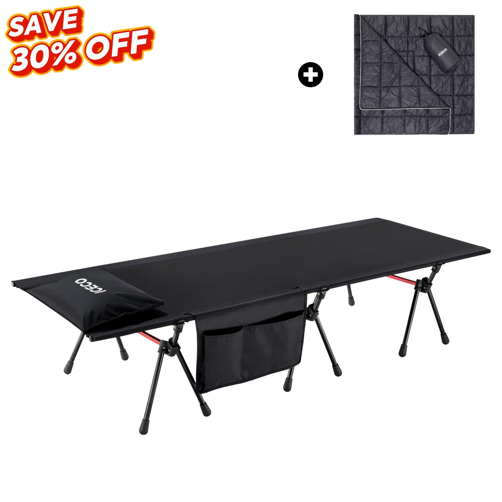Portable Camping Cot for Adults With Camping Blanket | ICECO-Outdoor Gear-www.icecofreezer.com
