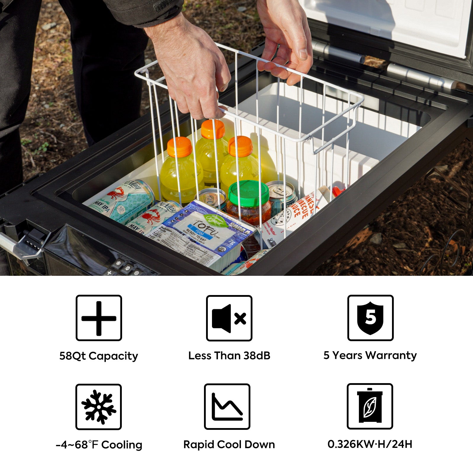 58QT APL55 Dual Zone 12 Volt Fridge Freezer-Portable Fridge-www.icecofreezer.com