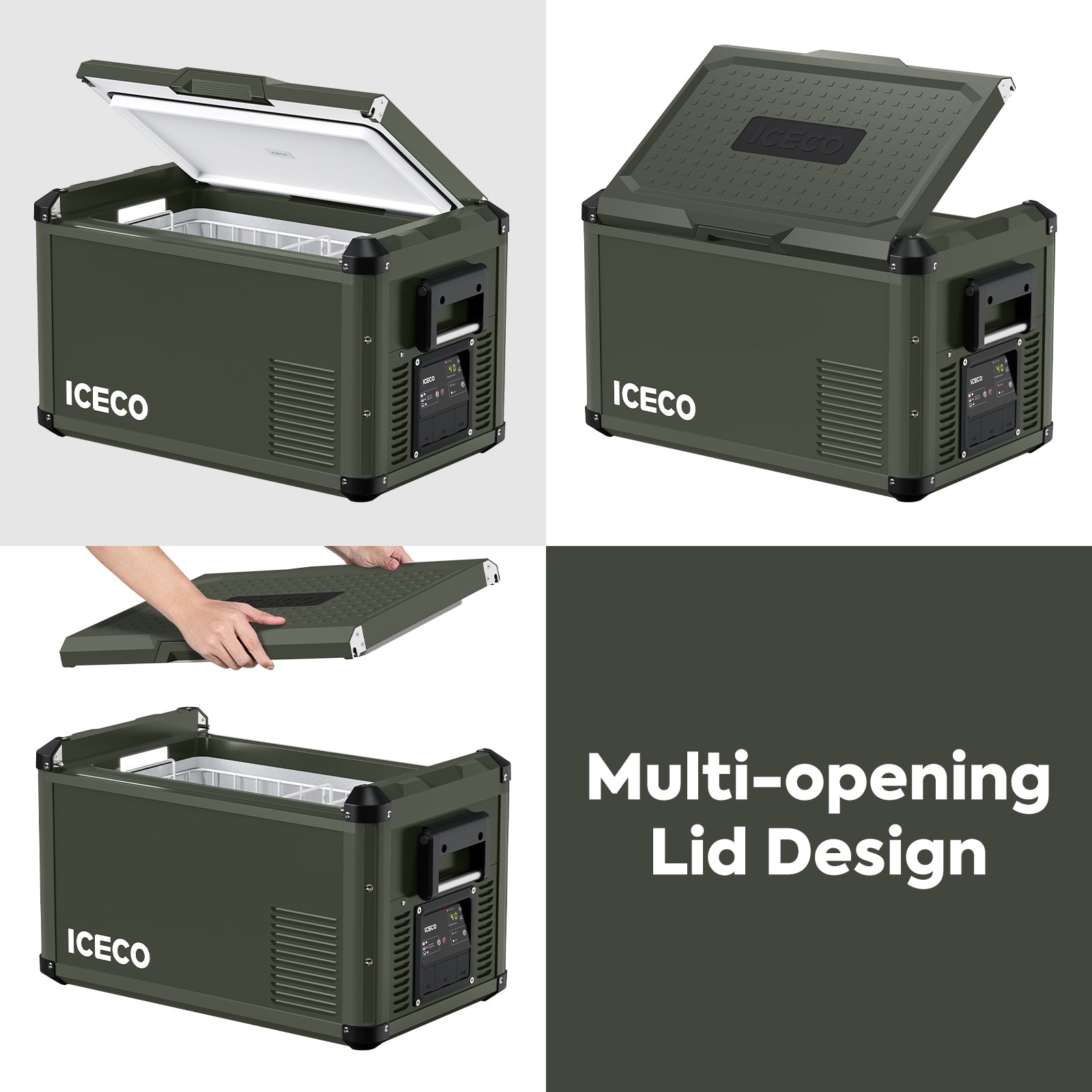 37QT VL35ProS Olive Single Zone Fridge With PB1000 Power Station | ICECO-Portable Fridge-www.icecofreezer.com