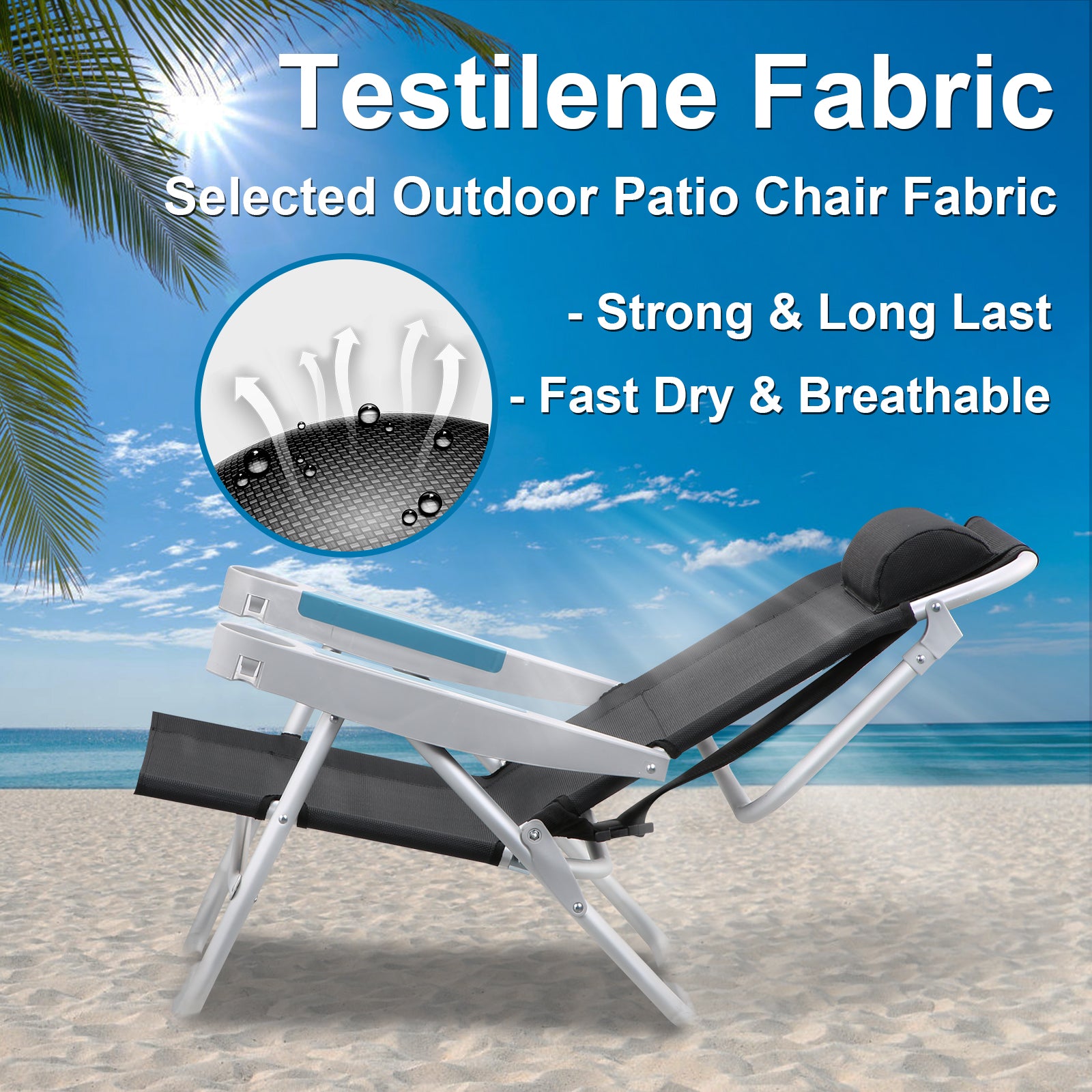 Beach Chair For Outdoor, XL Oversized Comfortable Beach Chair ICECOFREEZER