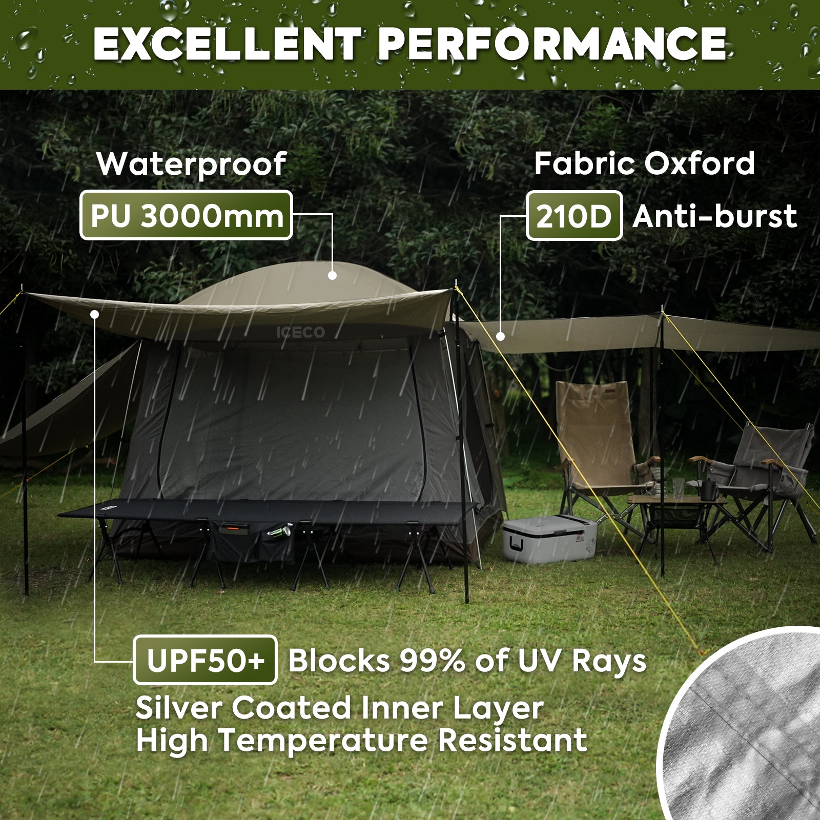 New ! 4 Person Double Layer Camping Tent | ICECO Shipping in mid-July-www.icecofreezer.com
