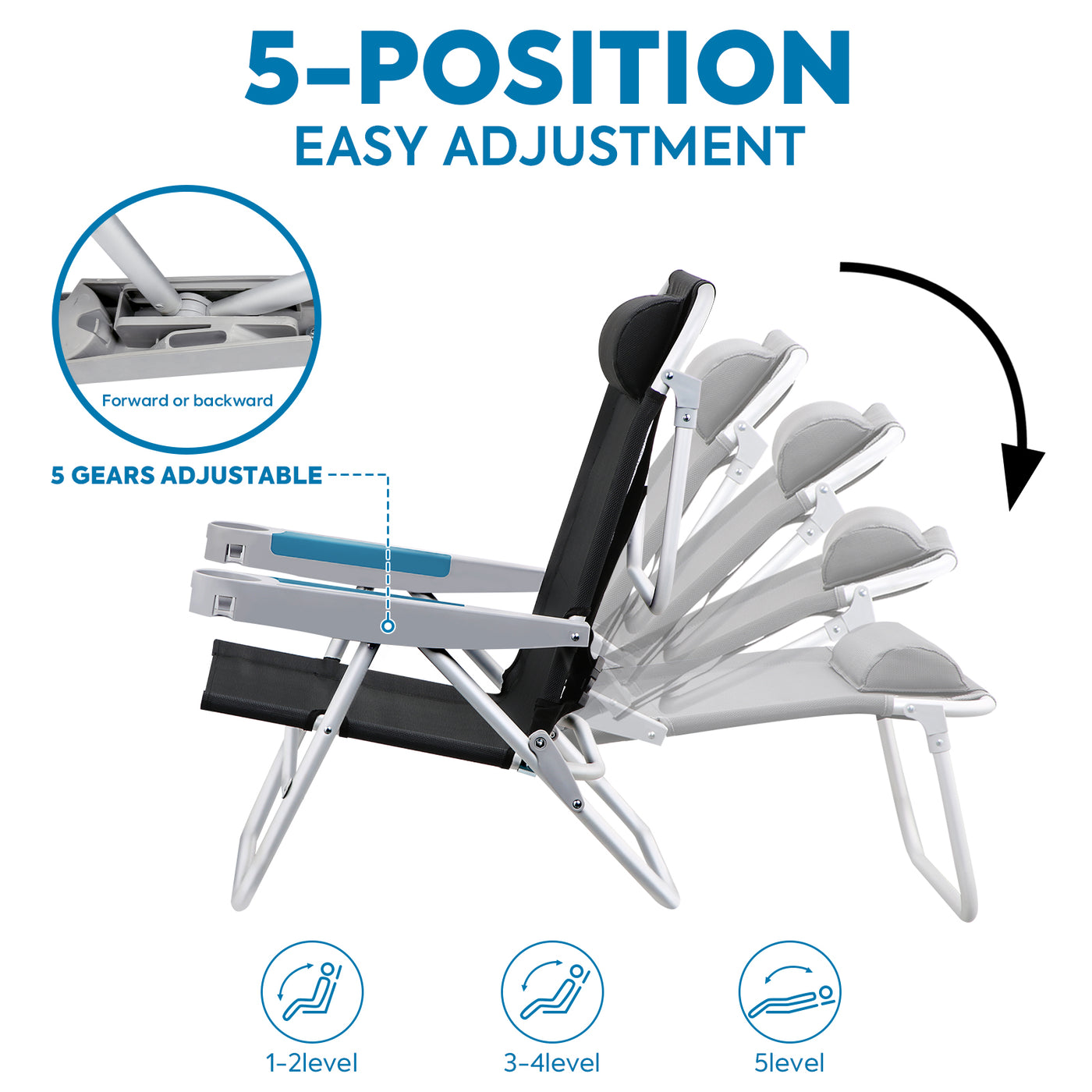 Beach Chair For Outdoor, XL Oversized Comfortable Beach Chair