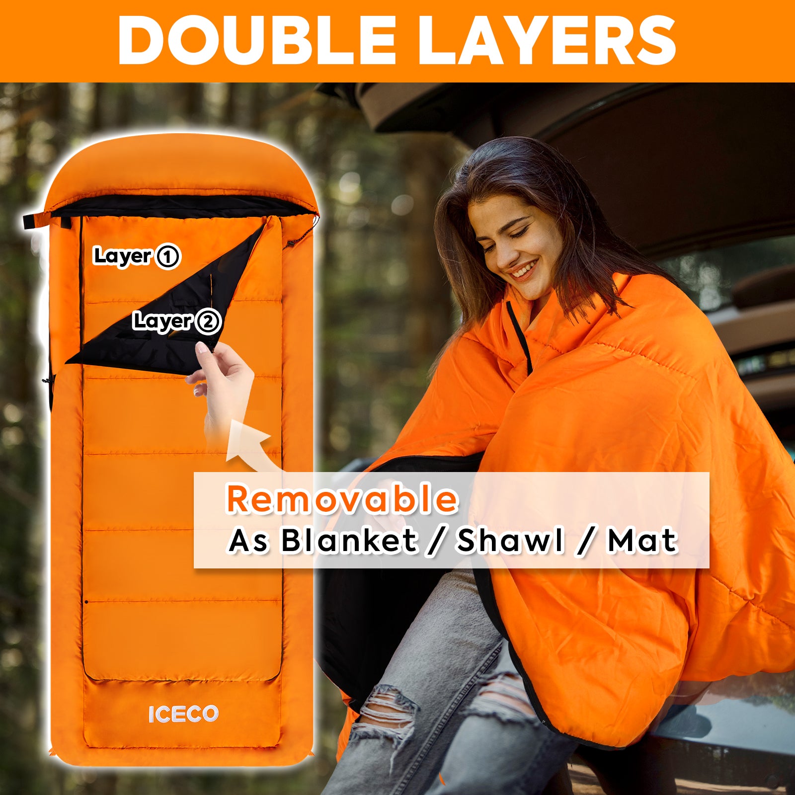 New! 0℉ Adult Sleeping Bags With Liner | ICECO-Outdoor Gear-www.icecofreezer.com