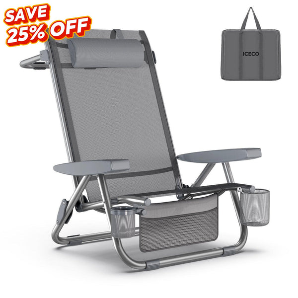 ICECO Bora Beach Chairs for Adults, 5 Positions Reclining