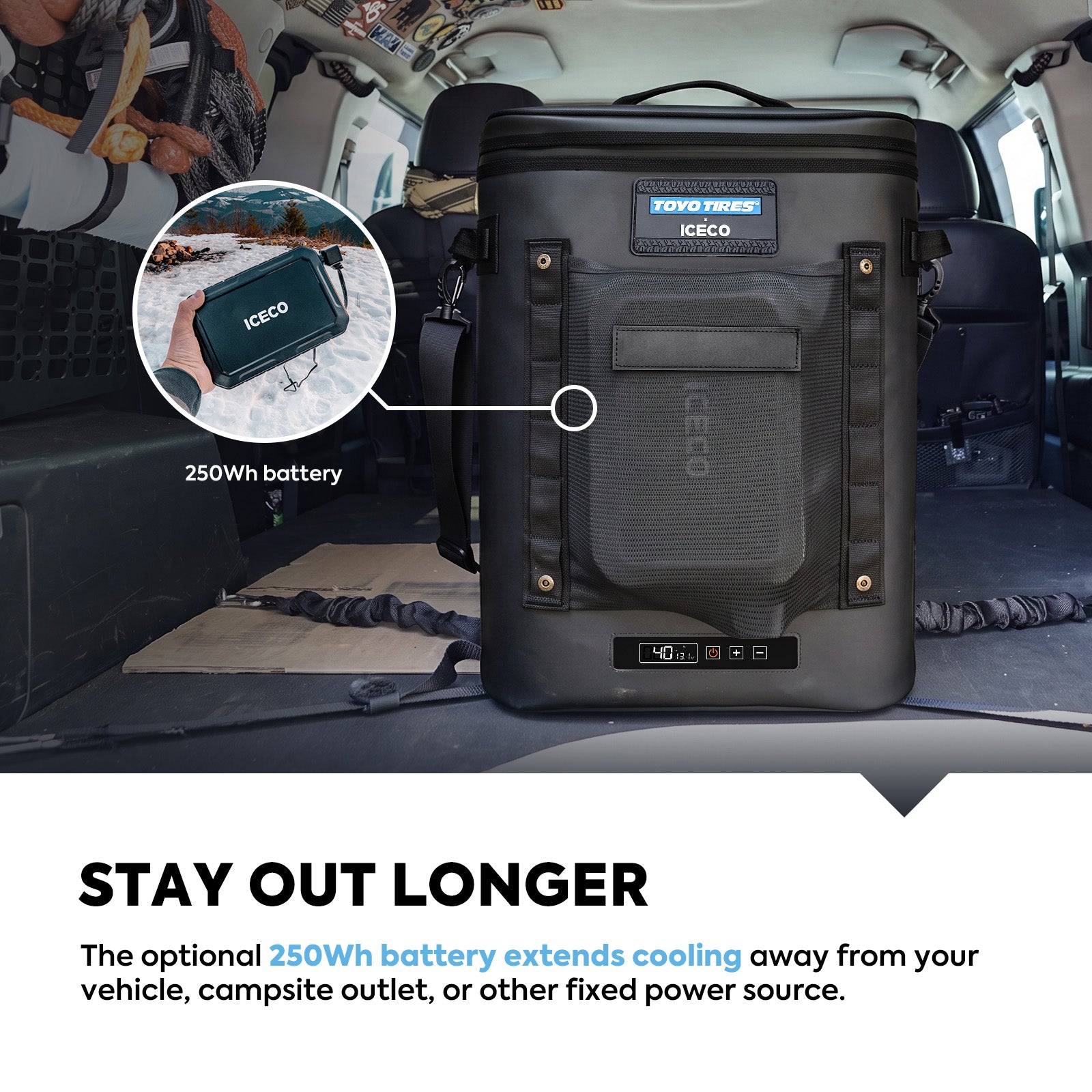 13.5QT GOPACK12 Single Zone 12V Ice-Free Portable Freezer | ICECO × TOYO TIRES® Limited Edition-Portable Fridge-www.icecofreezer.com