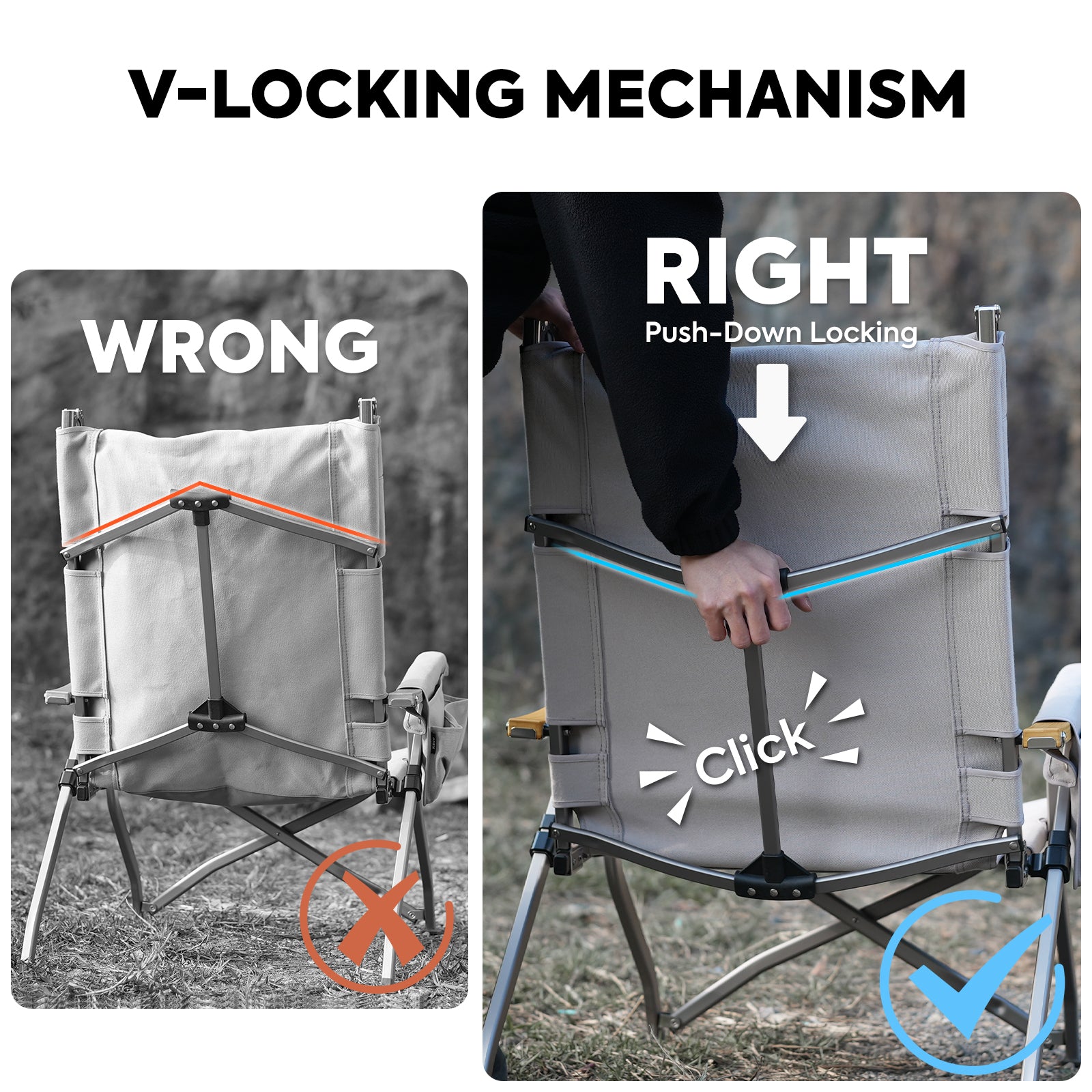 Ha1600 4 Positions Adjustable Camping Chairs for Outside | ICECO-Outdoor Gear-www.icecofreezer.com