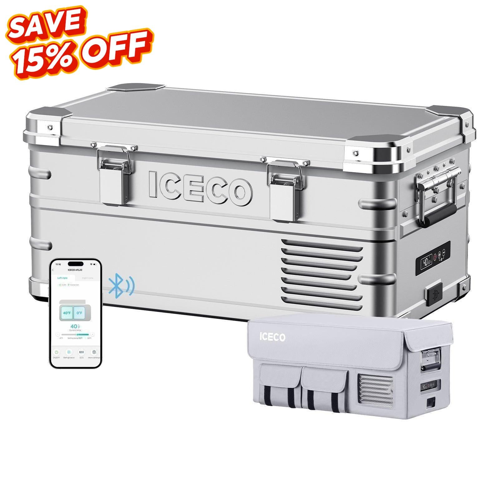 21QT APL20 Light Duty Single Zone Aluminum Freezer With Cover | ICECO-Portable Fridge-www.icecofreezer.com