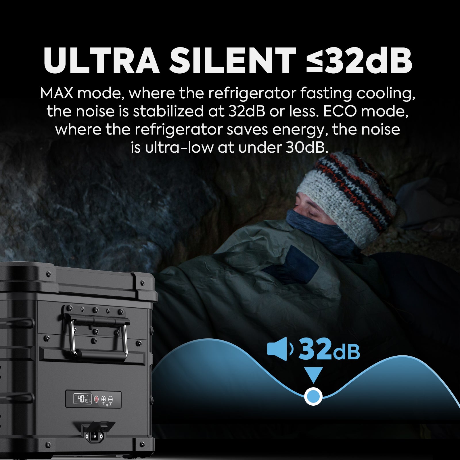 21QT APL20 Black Single Zone Aluminum Freezer With Magnetic Power Bank | ICECO-Portable Fridge-www.icecofreezer.com
