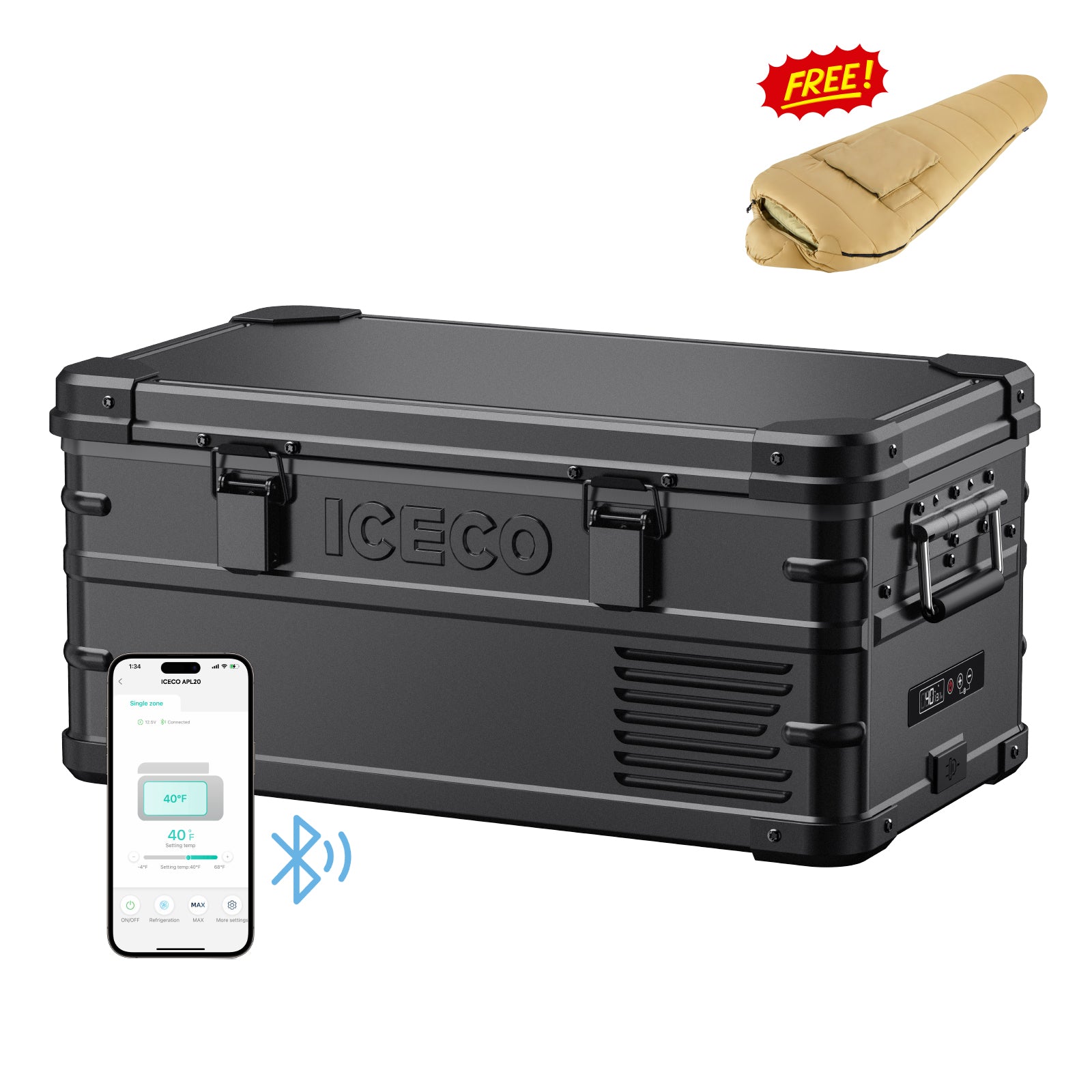 Buy APL20 Black Freezer, Score A Free Sleeping Bag | Only 10 Per Day-Portable Fridge-www.icecofreezer.com