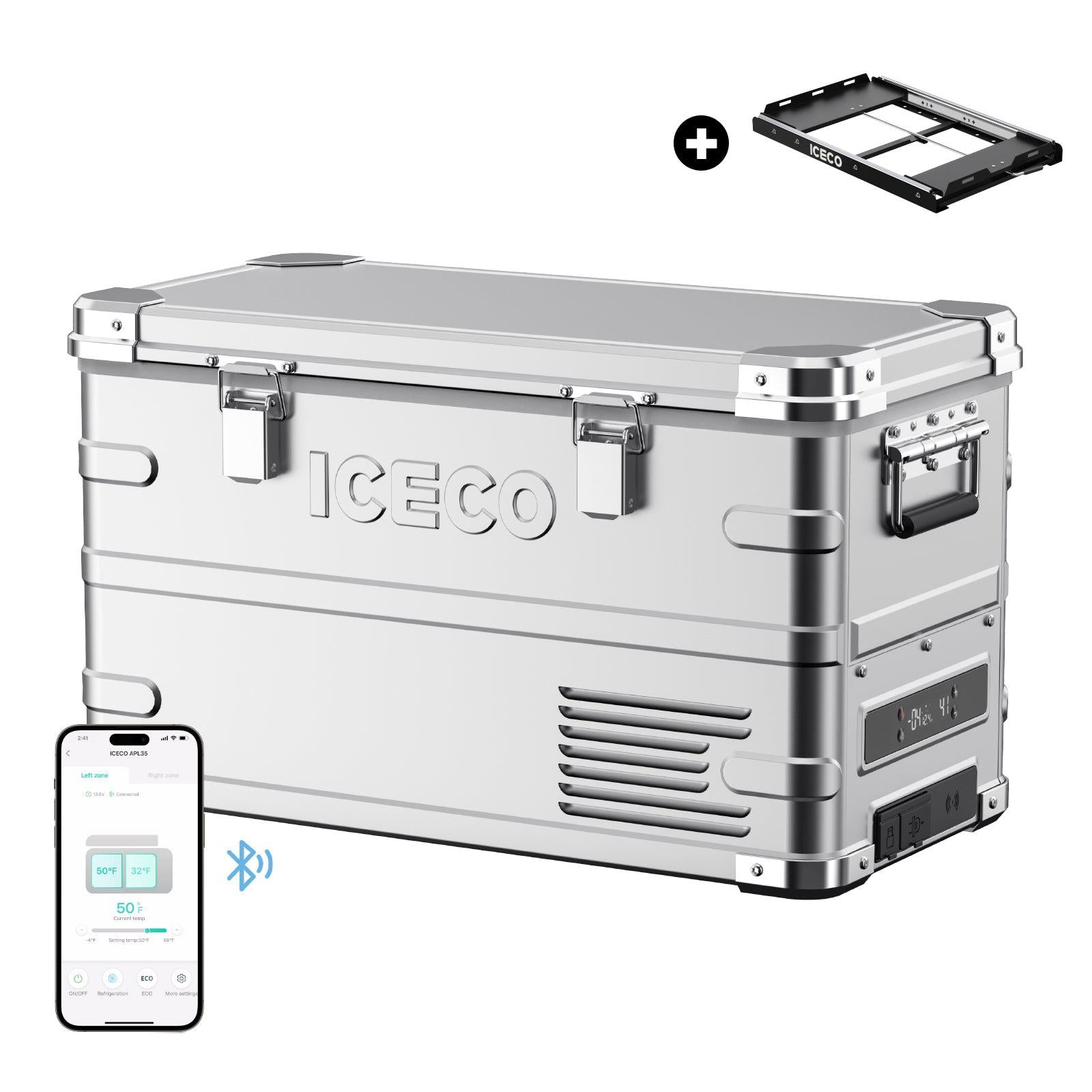 APL35 Ultra-light Dual Zone Aluminum Freezer with Slider | Ship out Mid August-Portable Fridge-www.icecofreezer.com