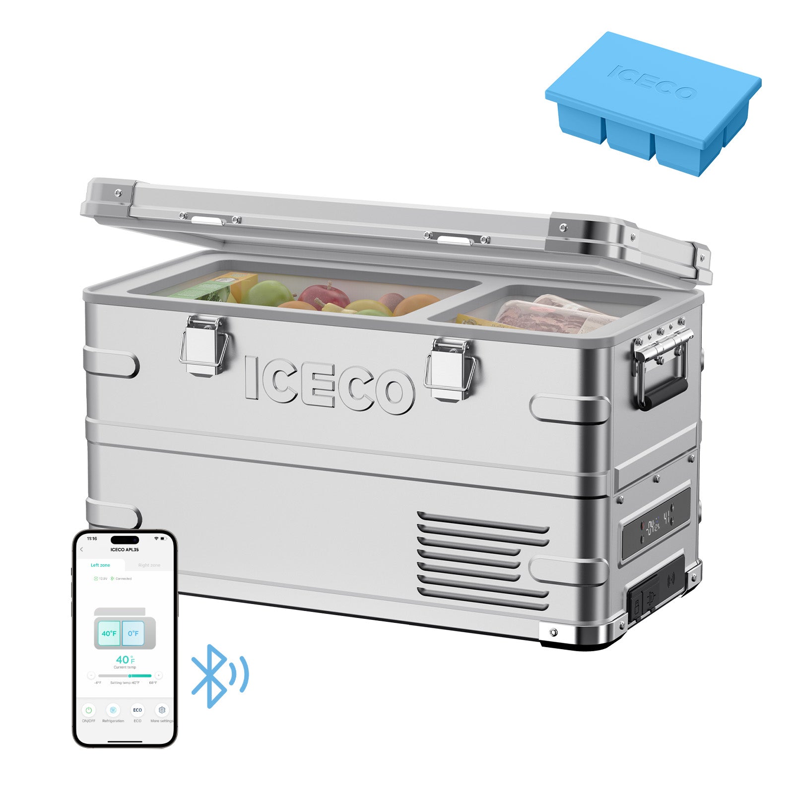 37QT APL35 Ultralight Aluminum Freezer With Ice Tray | ICECO-Portable Fridge-www.icecofreezer.com