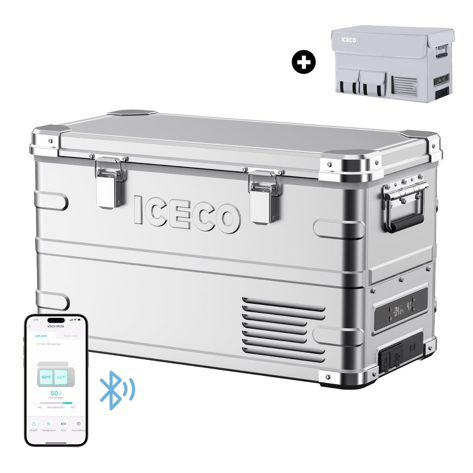 APL35 Ultra-light Dual Zone Aluminum Freezer with Cover | Ship out Late August-Portable Fridge-www.icecofreezer.com