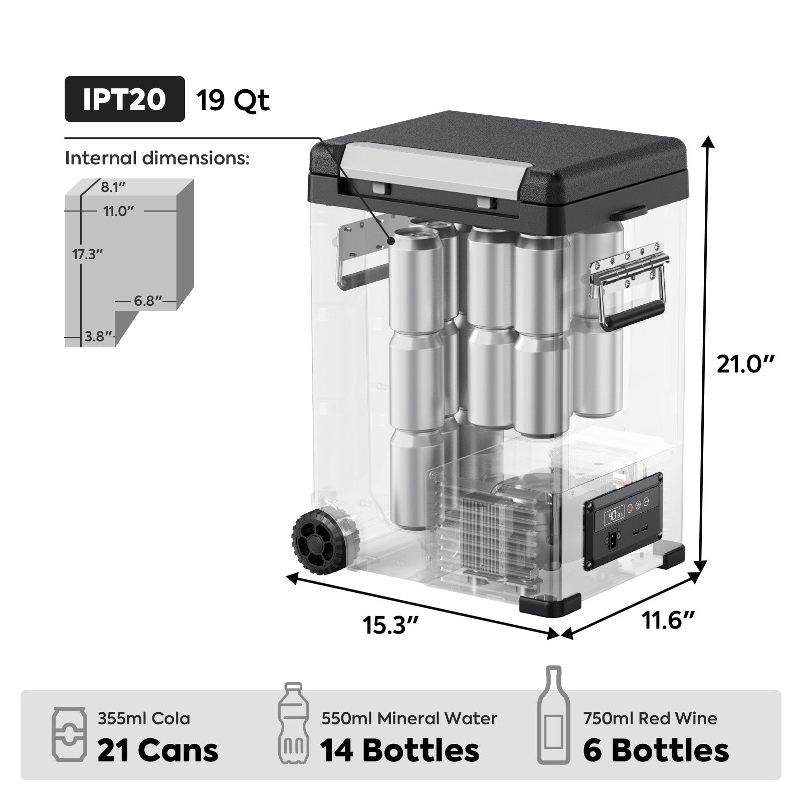 19QT IPT20 Pickup Truck Freezer | ICECO-Portable Fridge-www.icecofreezer.com