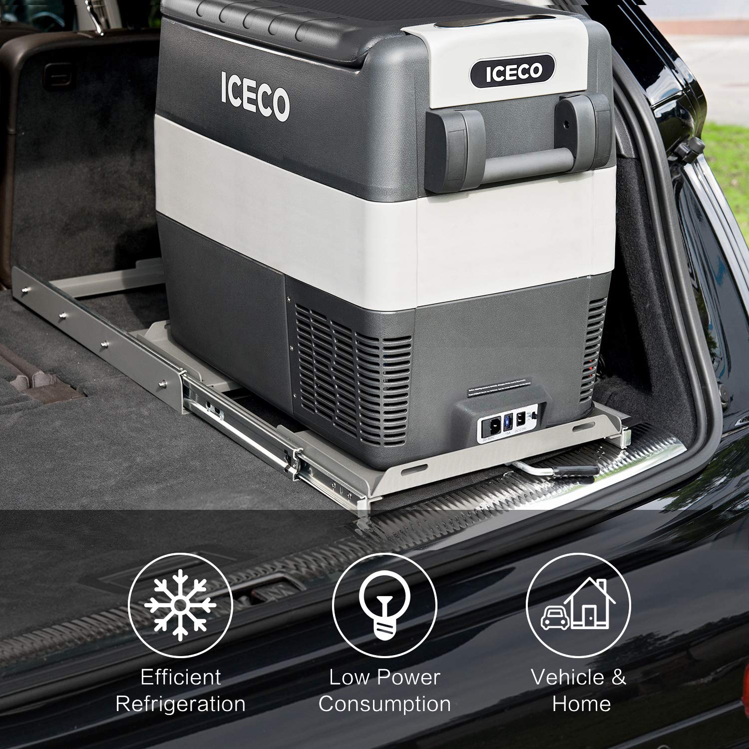 VEVOR Portable Car Refrigerator 42 Qt, 12V Portable Freezer with Single  Zone, 12/24V DC & 110-240V AC Electric Cooler with -4℉-68℉ Cooling Range,  for