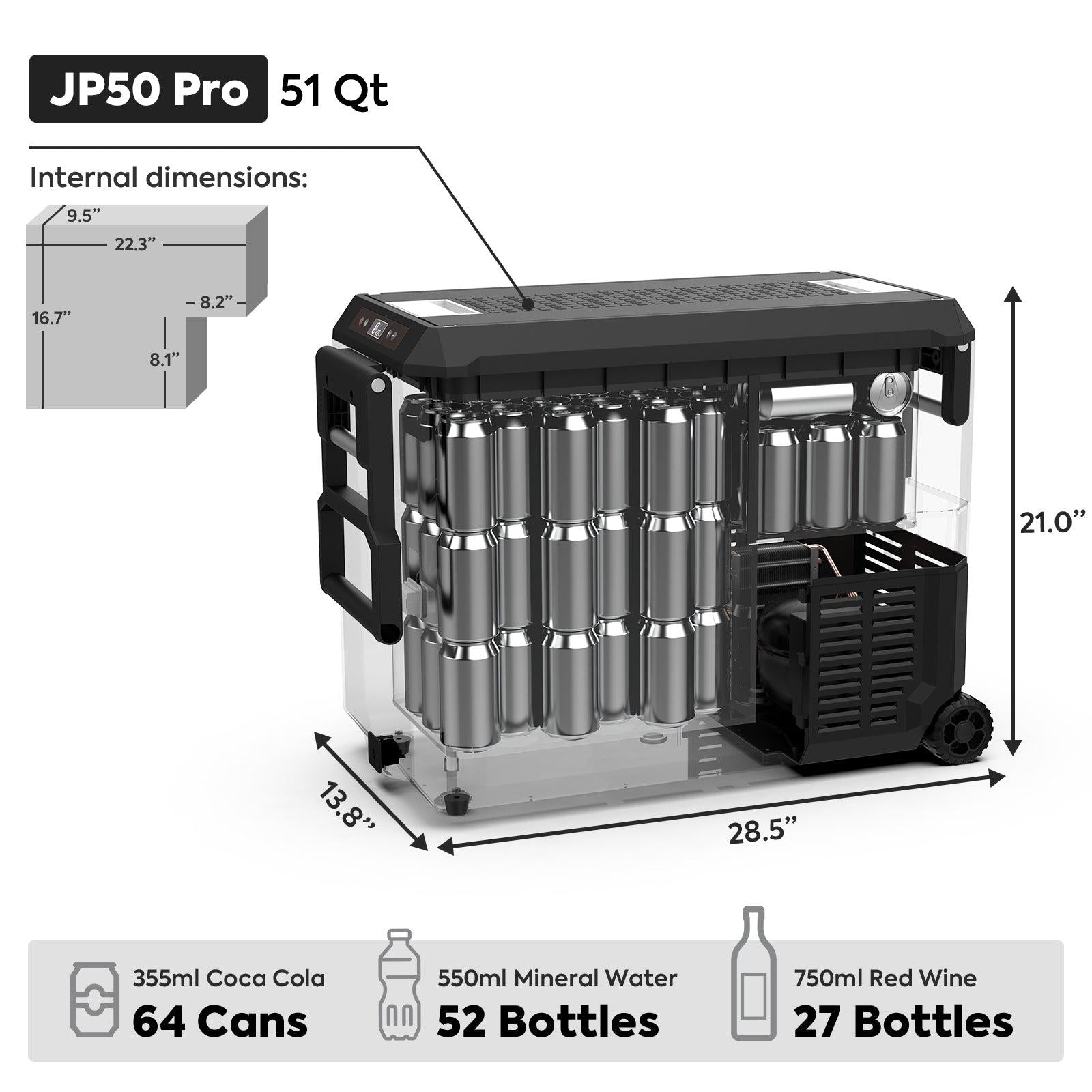 51QT JP50 Pro Wheeled Portable Freezer With Cover Camping Fridge Car Fridge  | ICECO