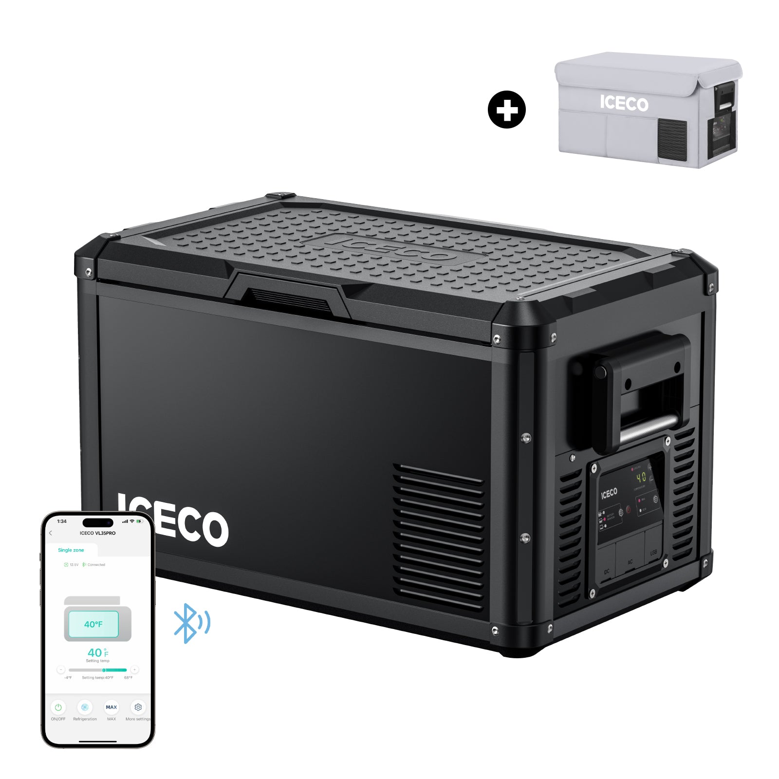 37QT VL35ProS With Cover Portable Fridge Electric Cooler | ICECO-Portable Fridge-www.icecofreezer.com