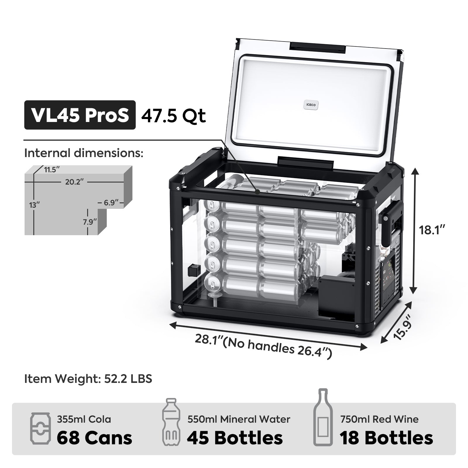 47.5QT VL45ProS Portable Fridge with PB1000 Power Station-Portable Fridge-www.icecofreezer.com